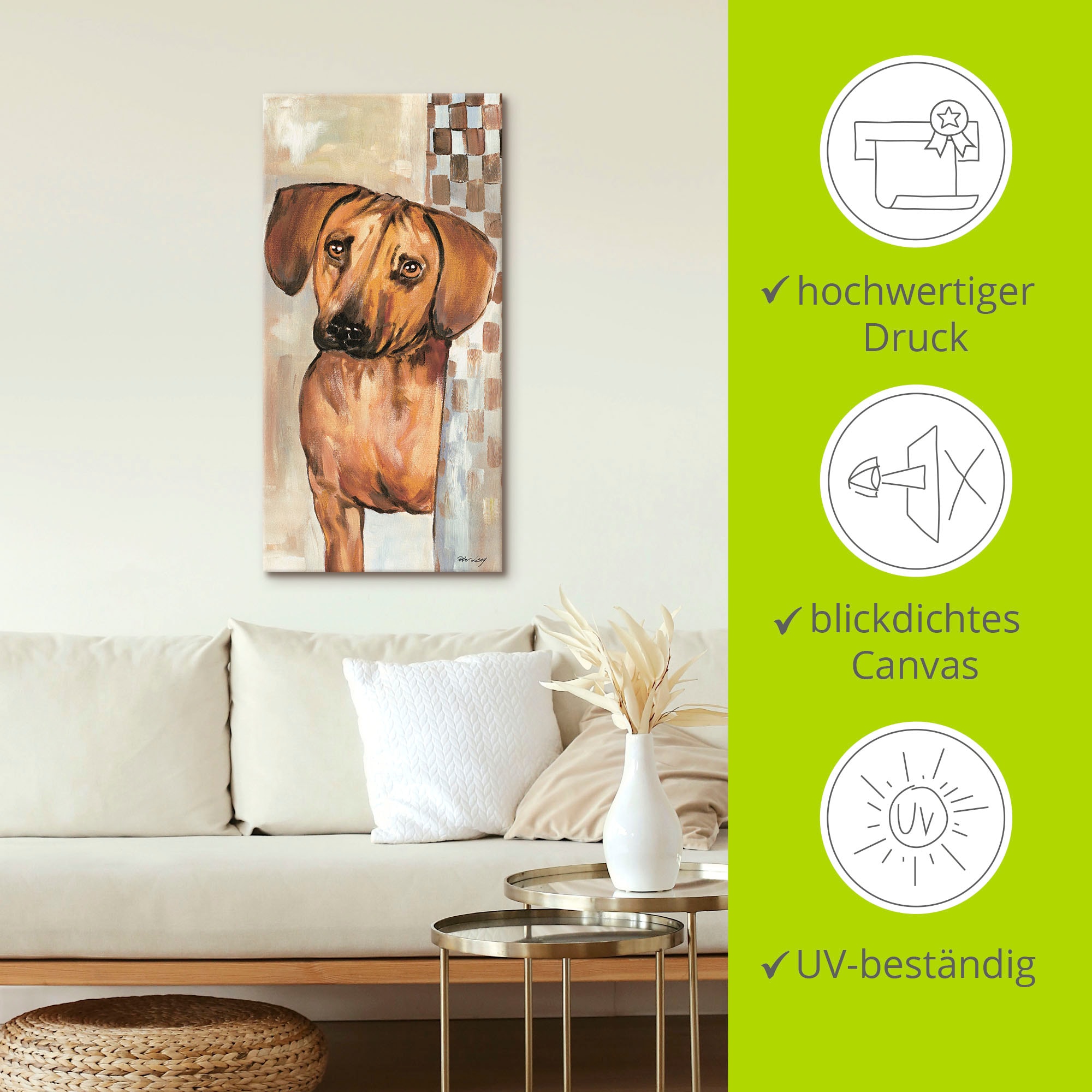 Artland Leinwandbild »Hund« Haustiere 1 Stk. tlg. auf Holzrahmen gespannt