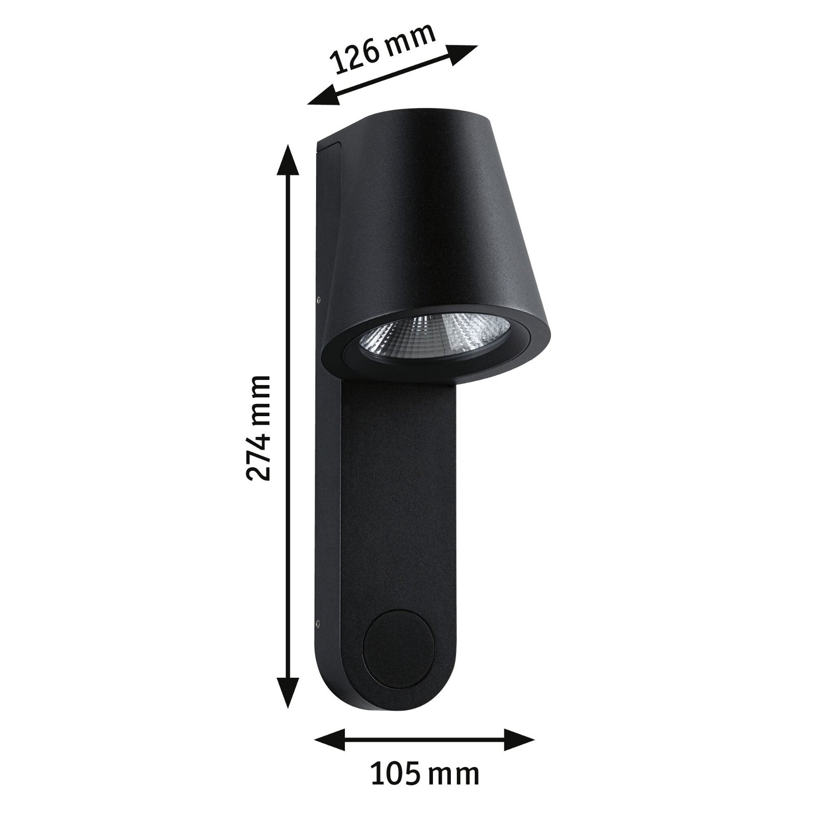 Paulmann LED Außen-Wandleuchte »IP44 105x127mm 3000K 9W 700lm 230V 65° Anthrazit Aluminium«, 1 flammig, Bewegungsmelder mit Hochfrequenz-Sensor