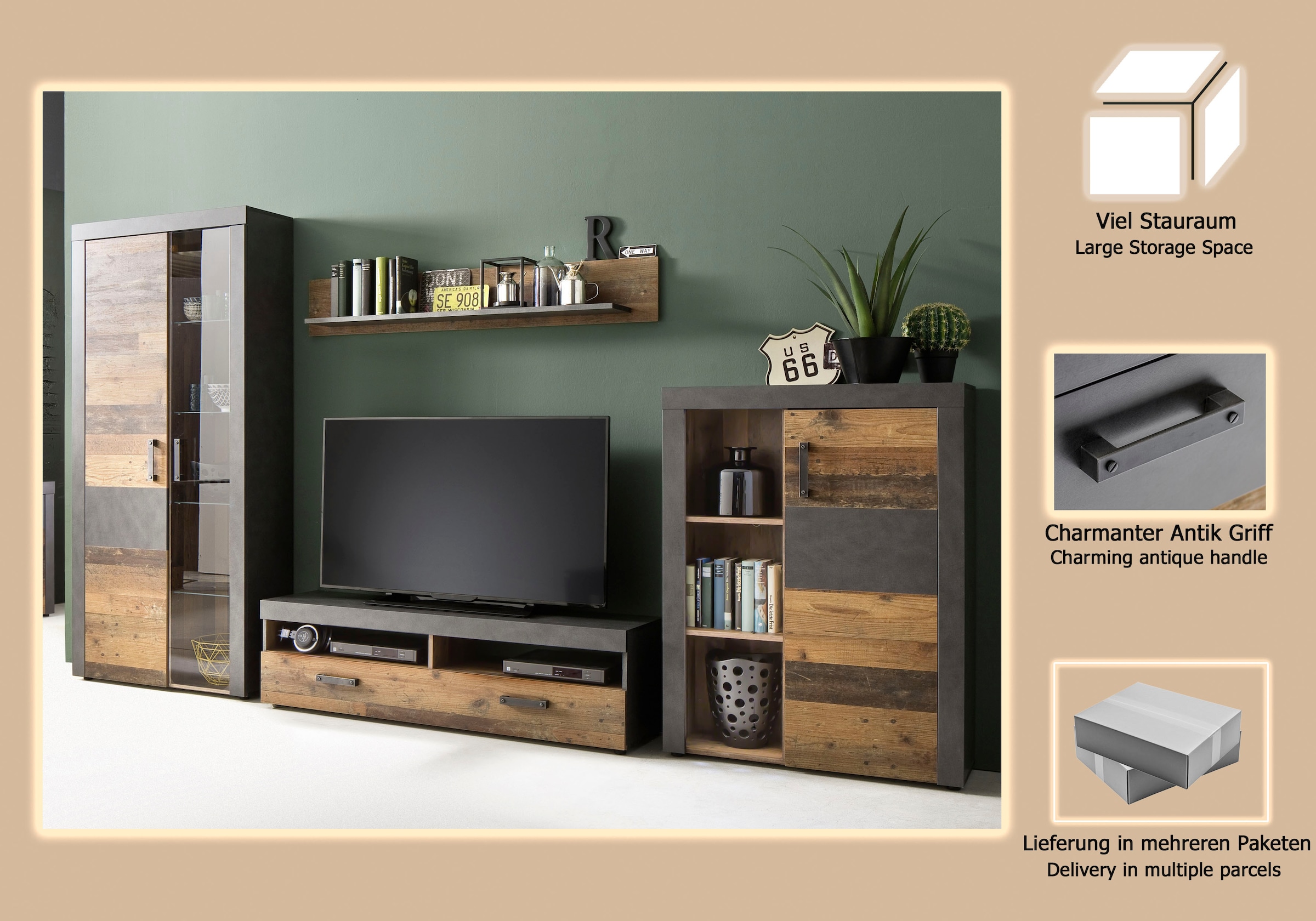 Home affaire Wohnwand »Ilana« Set, 4 Stk. tlg.