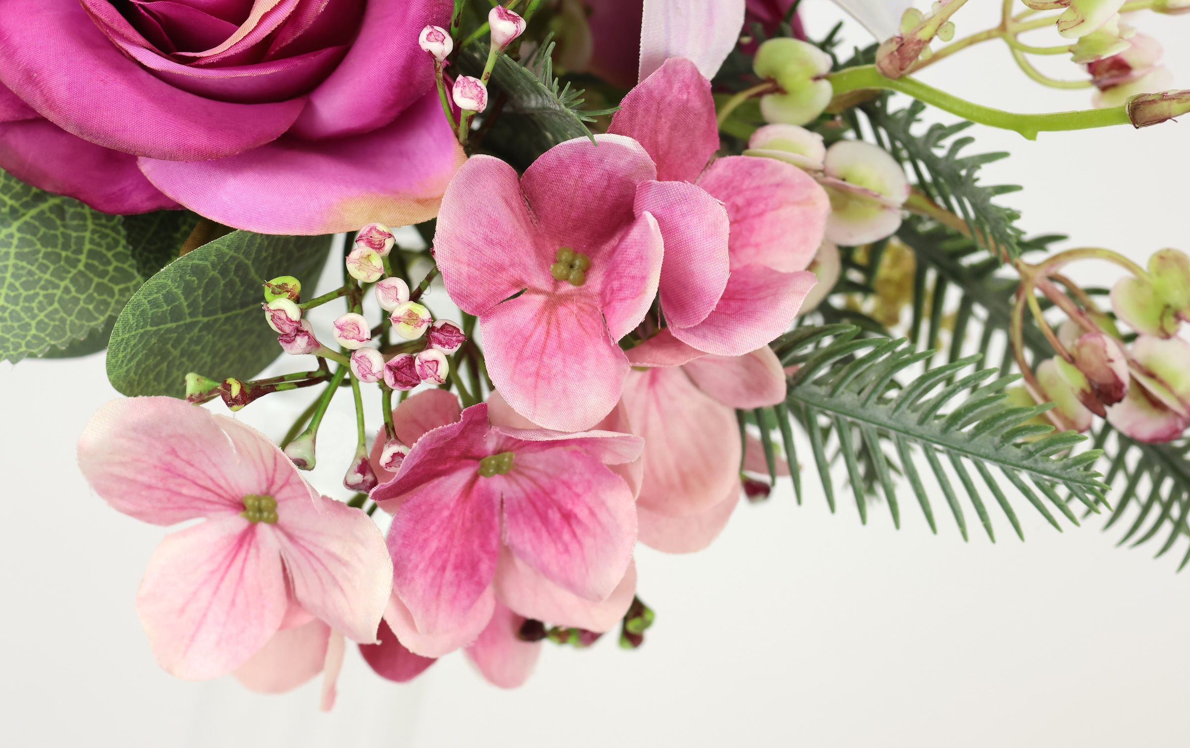 I.GE.A. Kunstblume »Kunstblumen-Strauß Rosen Lilien Hortensie« Blumenstrauß Bouquet Blume Grabschmuck Aufleger Grabdeko