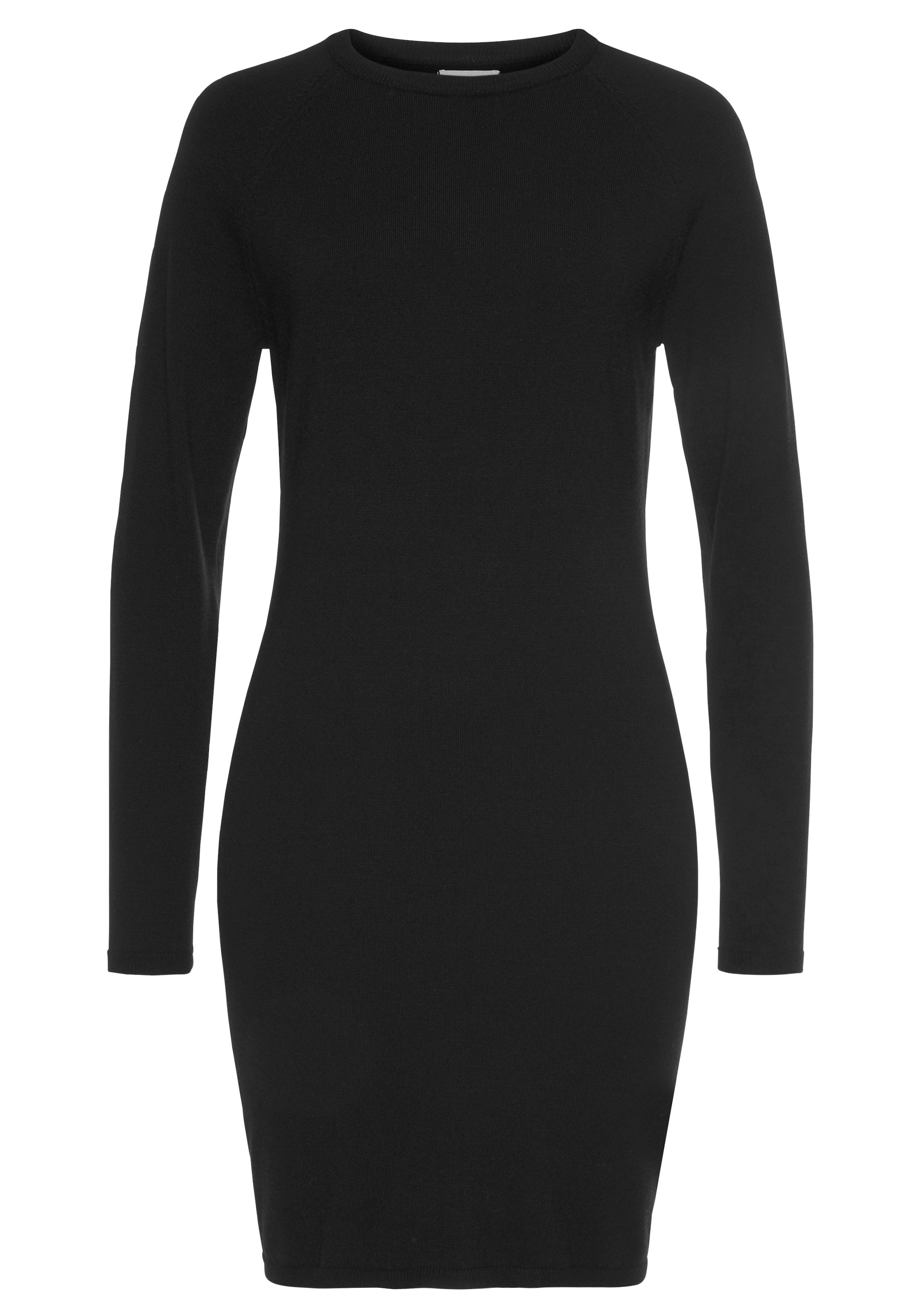 Tamaris Strickkleid, kurzes Kleid, figurumspielend, aus Viskosemischung