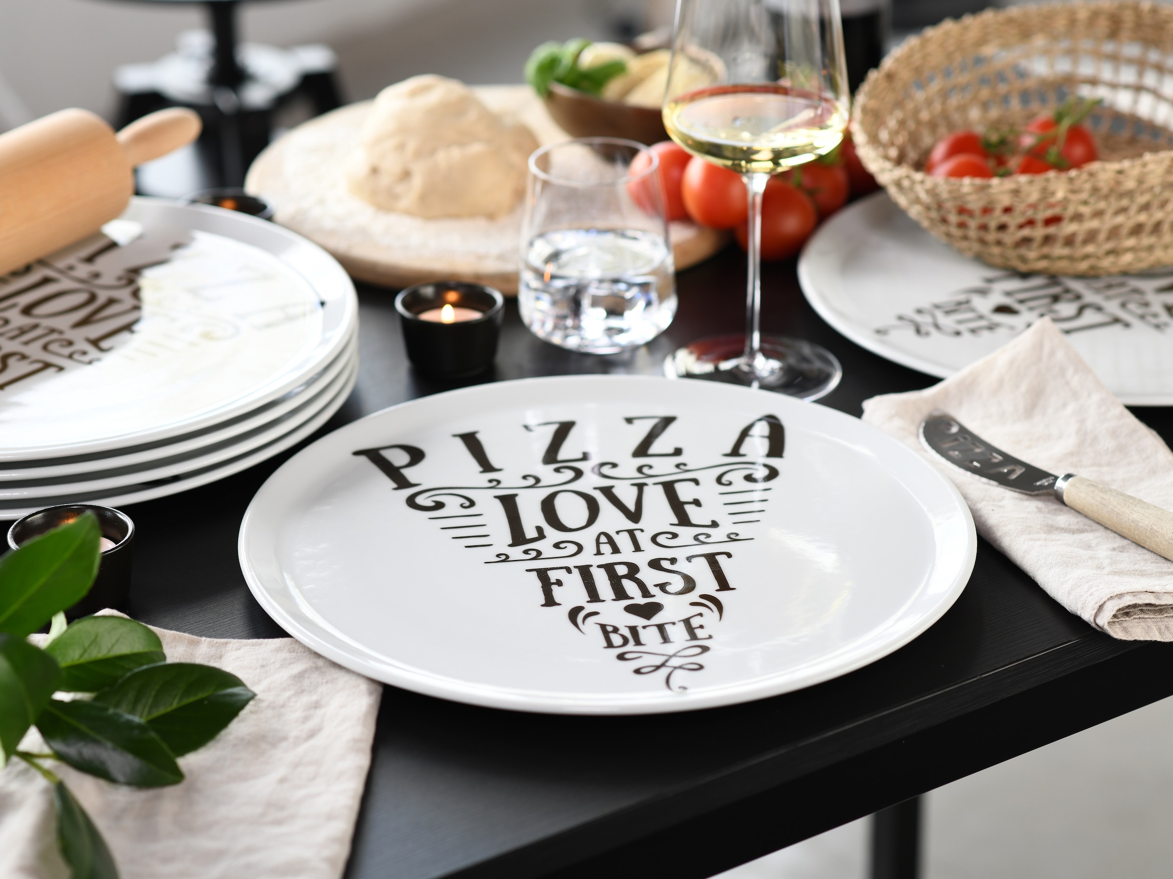 CreaTable Pizzateller »Europa In Love, Pizzateller 33 cm 6-tlg« Teller Set, Europäische Qualität