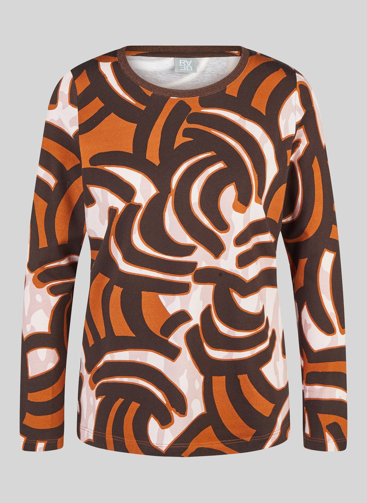 Rabe Langarmshirt mit grafischem Muster