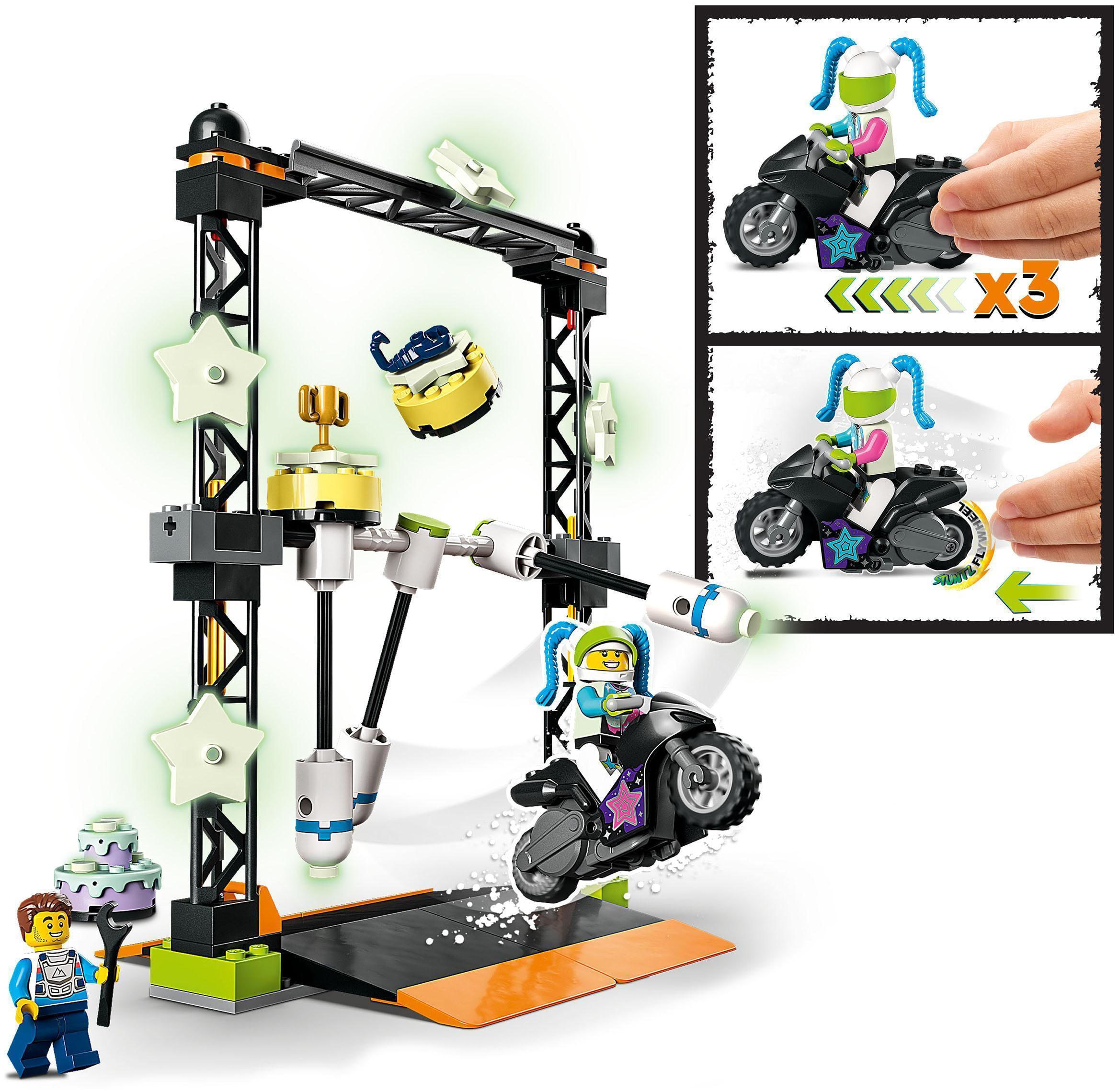 LEGO® Konstruktionsspielsteine »Umstoß-Stuntchallenge (60341), LEGO® City Stuntz«, (117 St.)