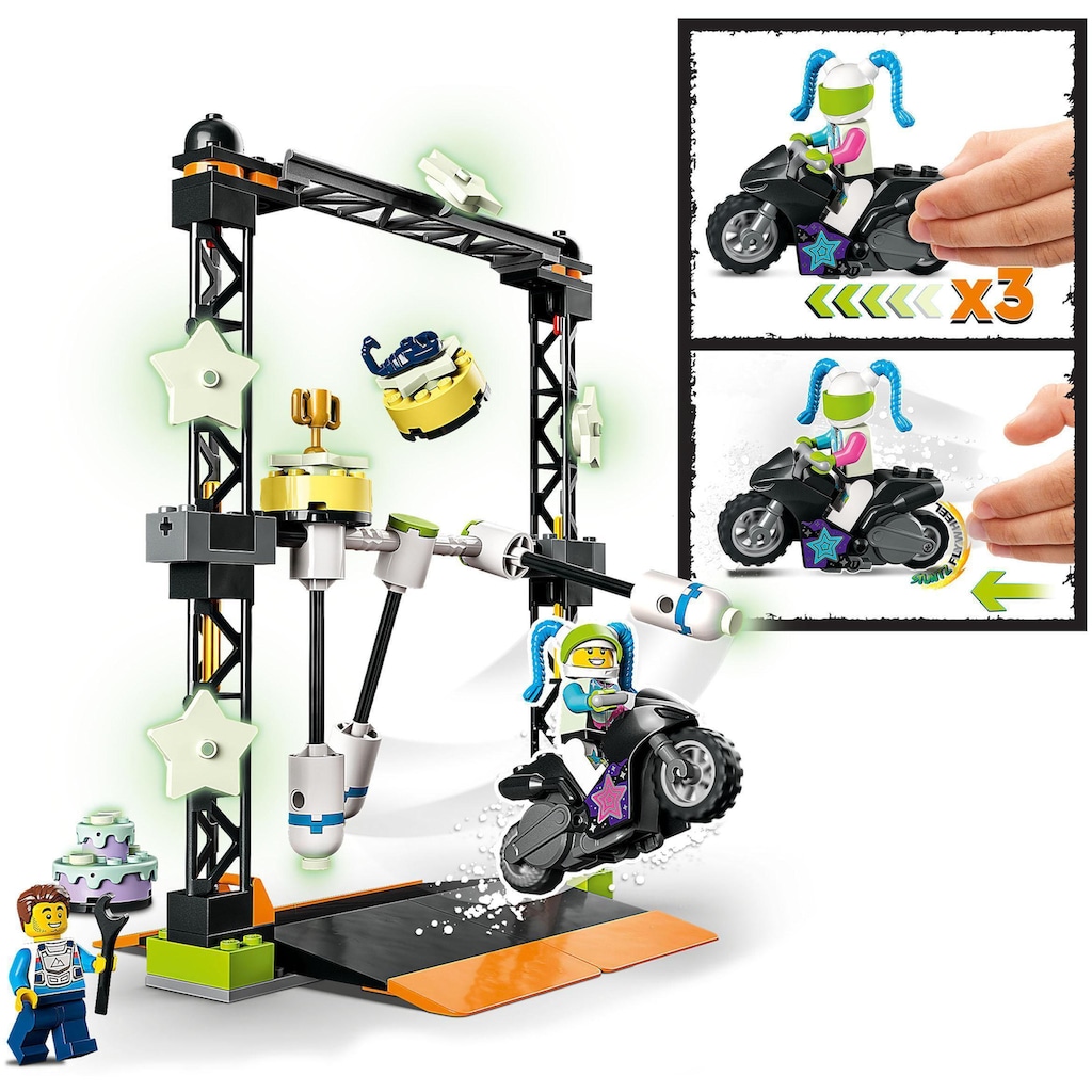 LEGO® Konstruktionsspielsteine »Umstoß-Stuntchallenge (60341), LEGO® City Stuntz«, (117 St.)