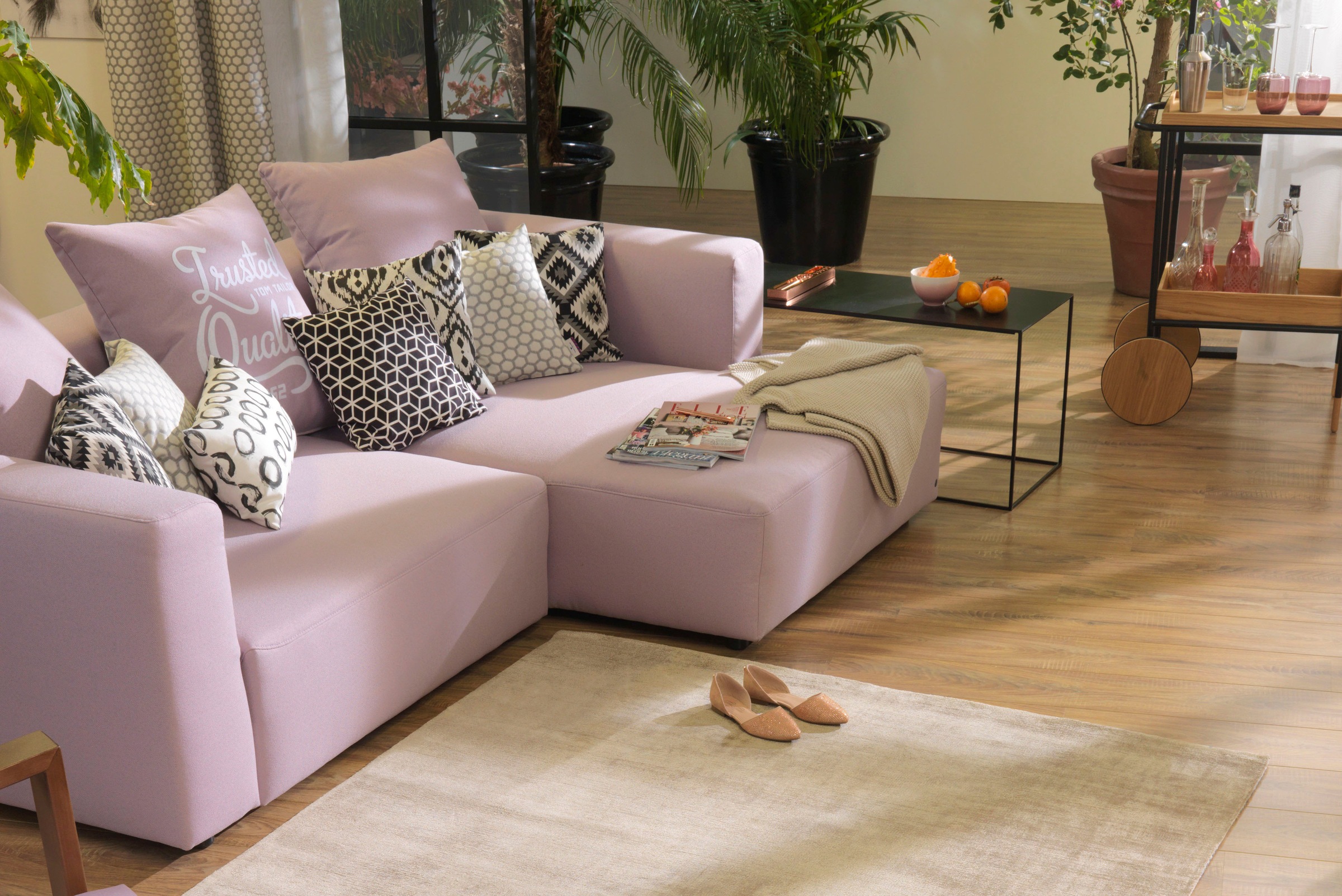 TOM TAILOR HOME Teppich »Shine uni«, rechteckig, 8 mm Höhe, Handweb Teppich, 100% Viskose, handgewebt, mit elegantem Schimmer
