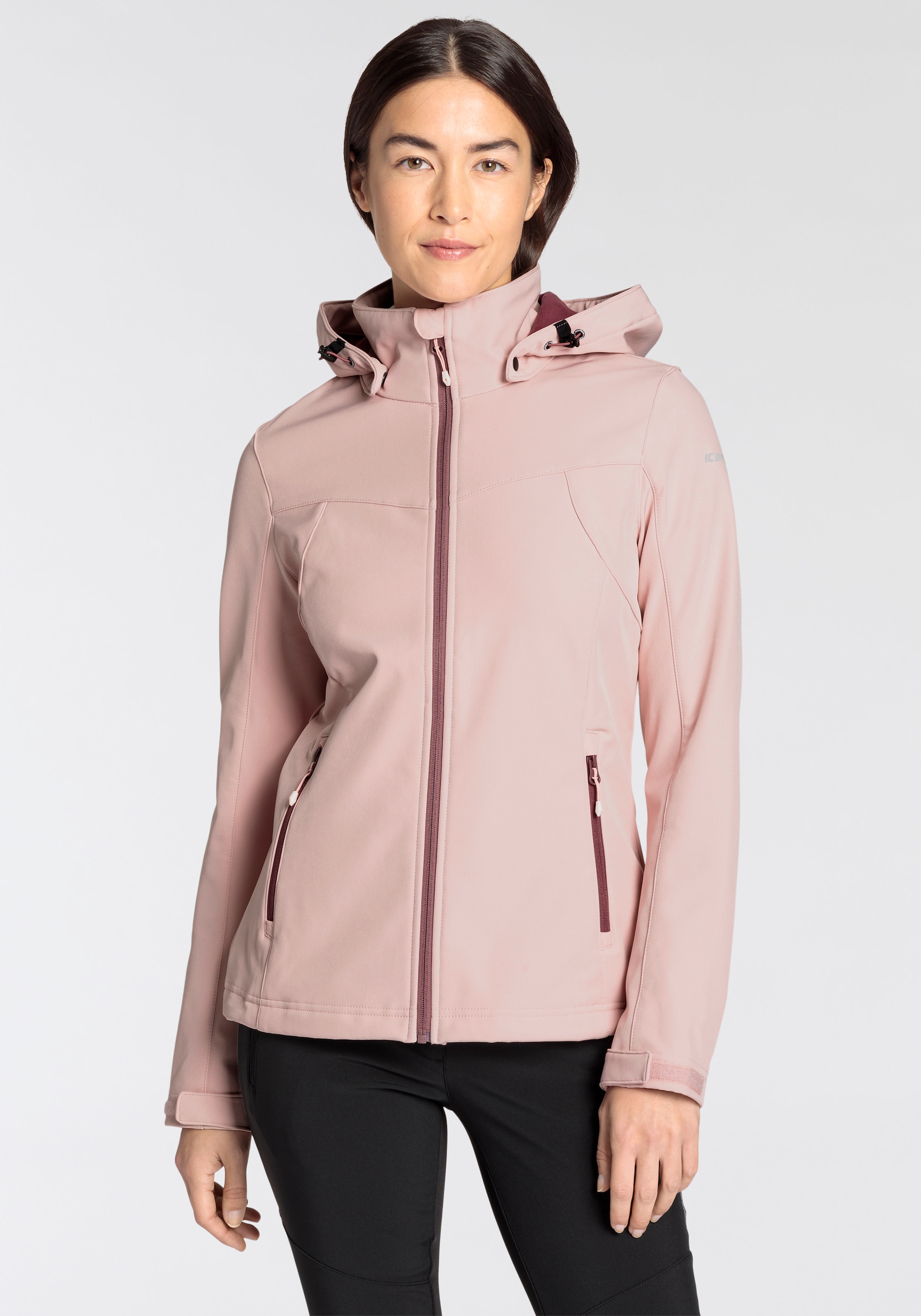 Icepeak Softshelljacke »D SOFTSHELLJACKE BRENHAM«, mit Kapuze, mit hohem Stehkragen