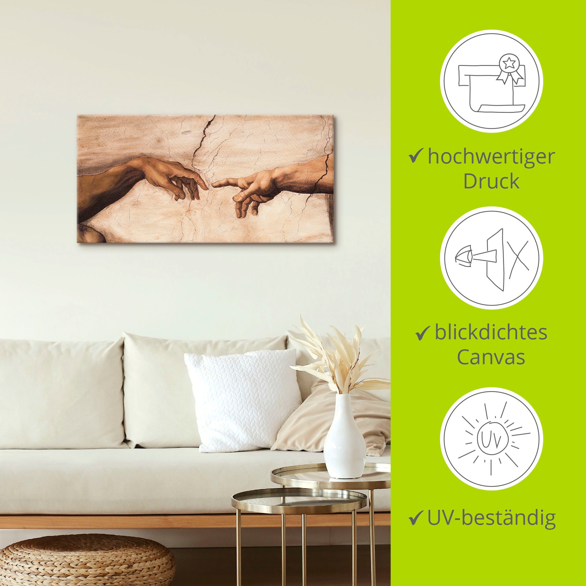 Artland Wandbild »Hände«, Religion, (1 St.), als Alubild, Outdoorbild, Leinwandbild, Poster, Wandaufkleber