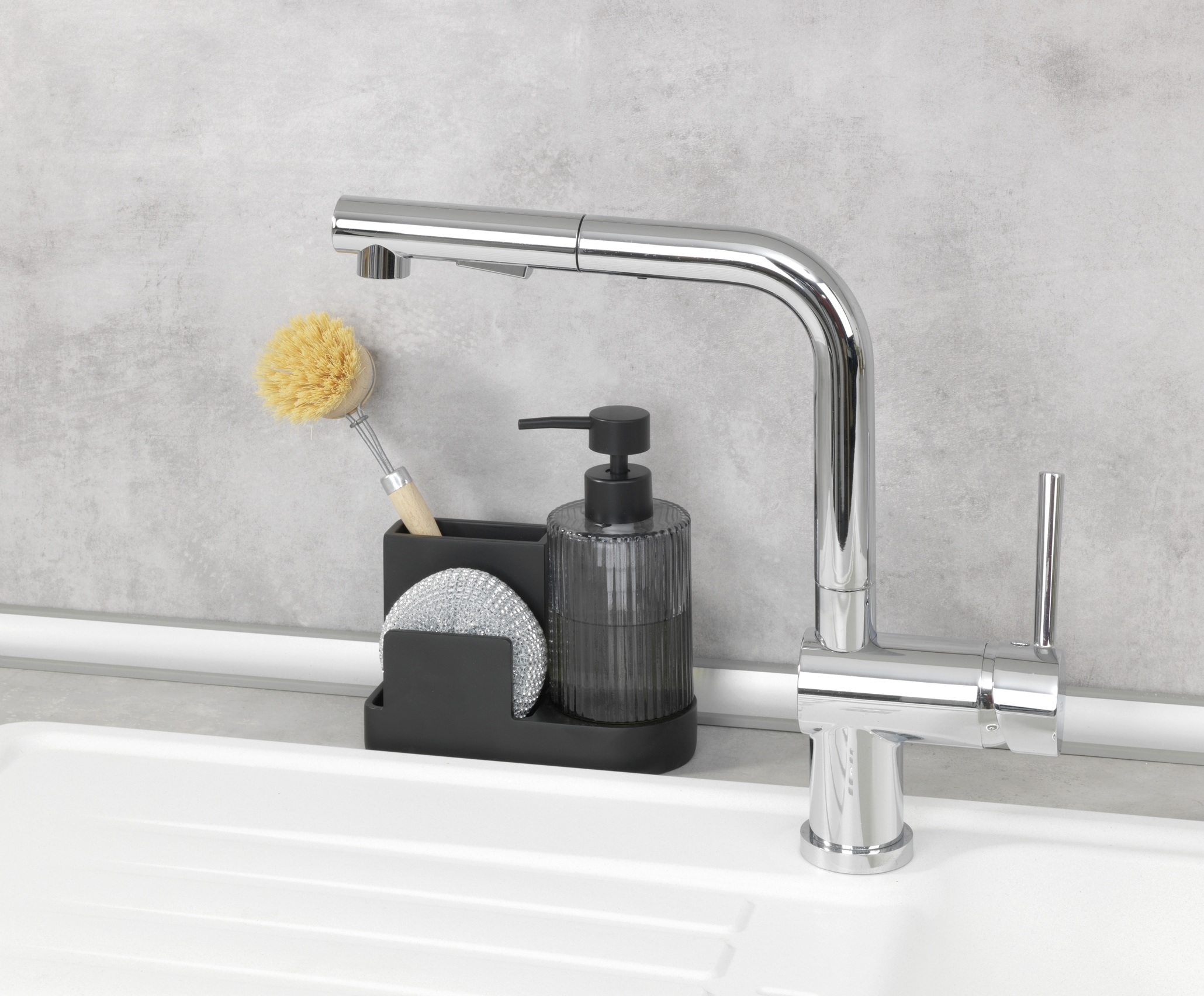 WENKO Küchenorganizer-Set »Modell Pina« robustes Design, heraunehmbarer Glasspender