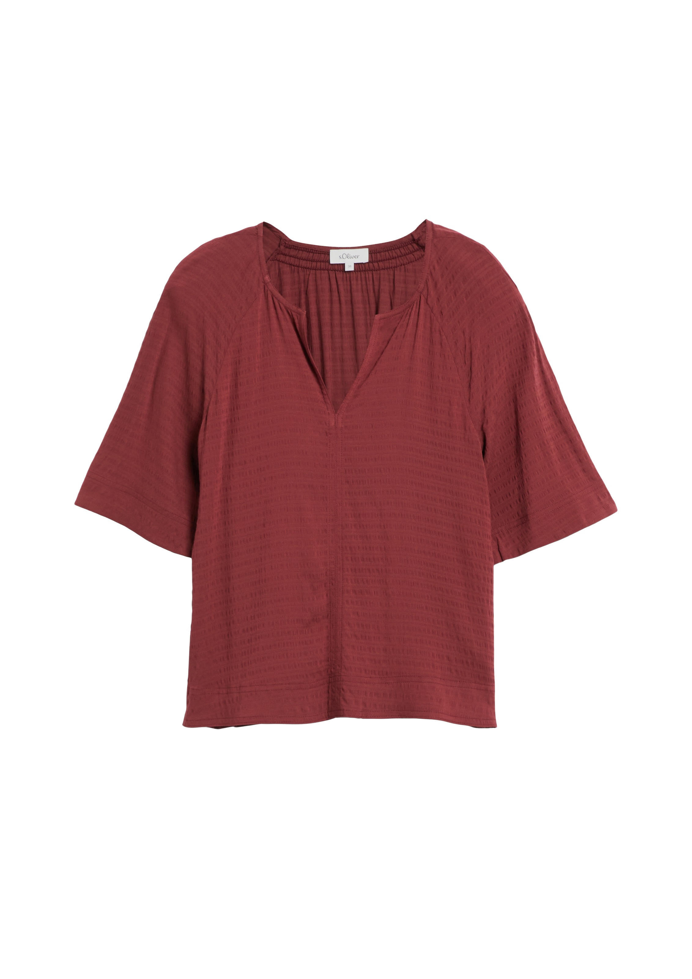 s.Oliver Schlupfbluse 3/4 Arm Bluse mit Splitneck
