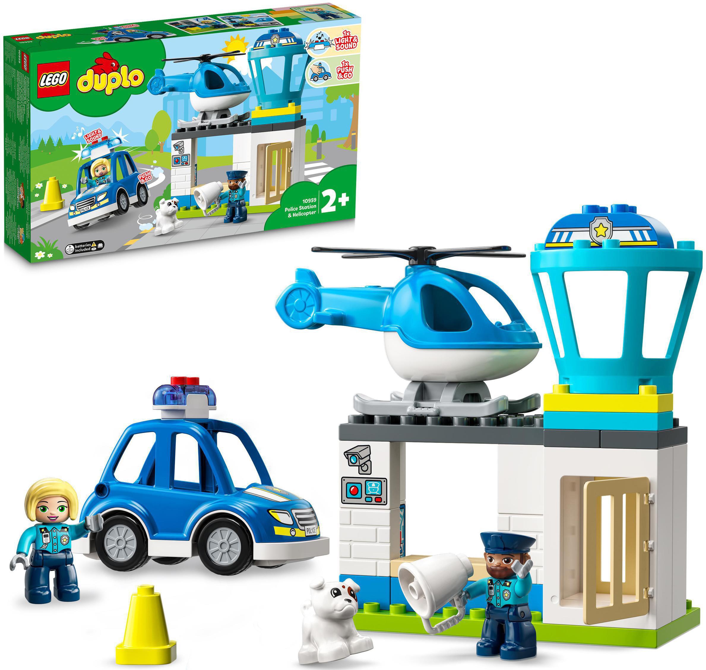 Made Sirene Konstruktionsspielsteine Hubschrauber bei (40 (10959), DUPLO«, St.), und Europe LEGO® mit in »Polizeistation LEGO® Universal. at Licht; mit
