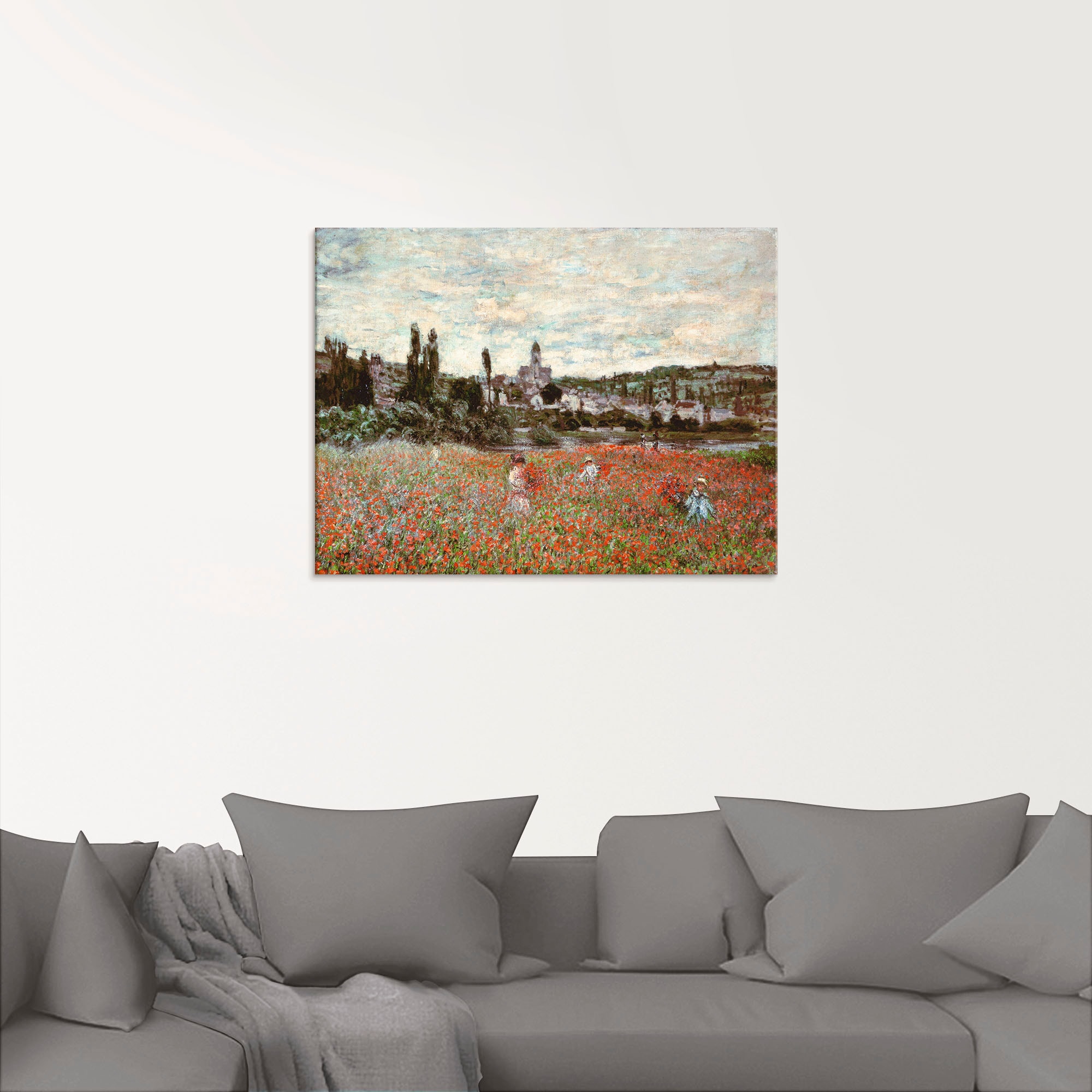 Artland Glasbild »Mohnfeld bei Vetheuil. Ca.1880«, Blumenwiese, (1 St.), in verschiedenen Größen