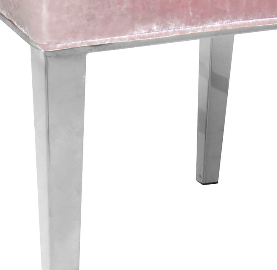 Leonique Stuhl »Pinky«, auf Raten Knopfheftung kaufen Samtvelours, Polsterstuhl (Set), silberfarbenen Rücken am und 1 Metallfüßen, St