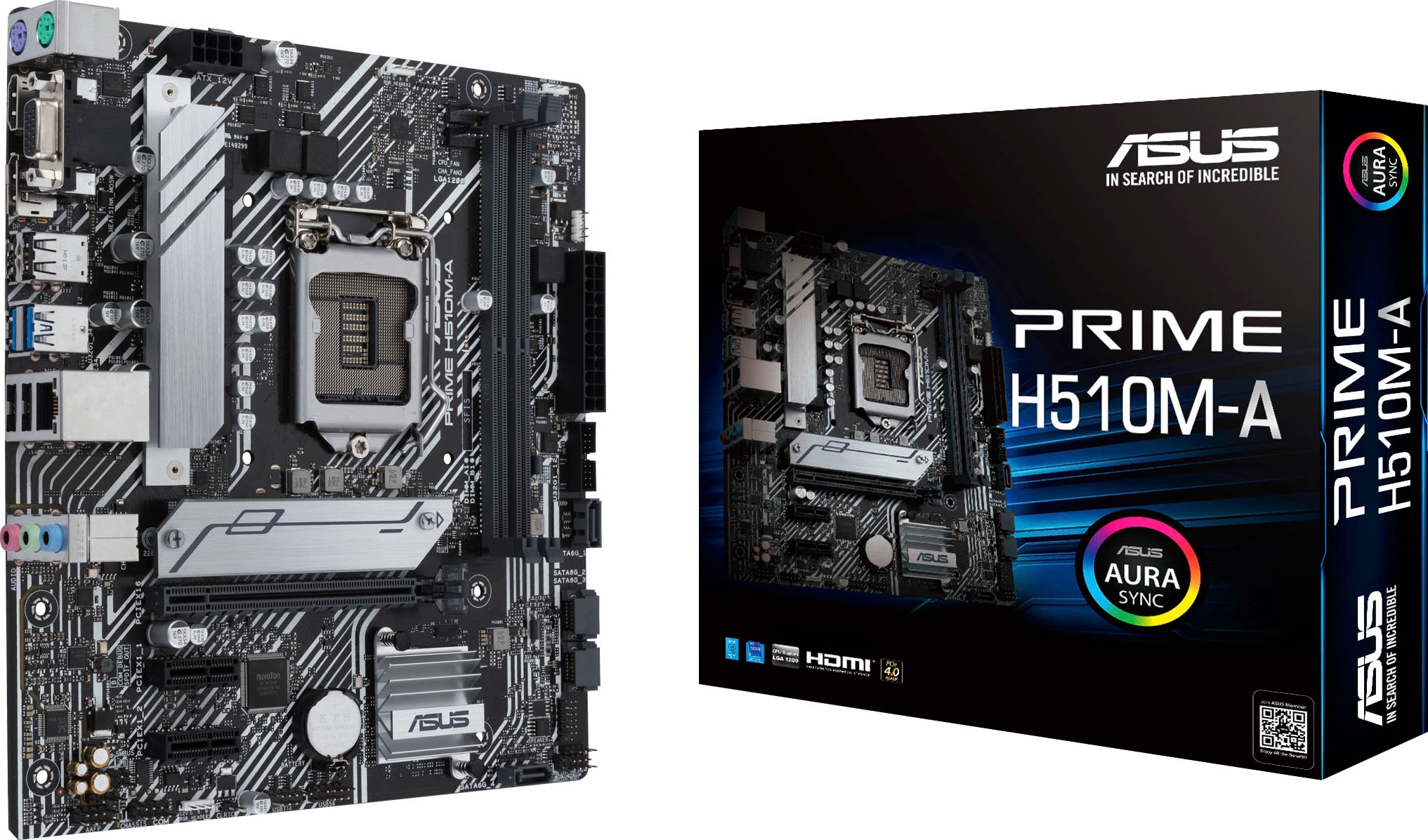 Mainboard »PRIME H510M-A«, mATX, M.2, USB 3.2 Gen 1 Typ-A, Intel 1Gbit/s Ethernet,...