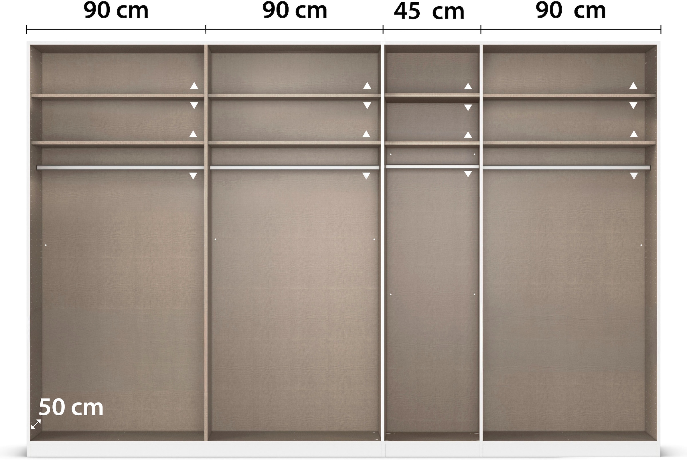 rauch Kleiderschrank »Drehtürenschrank Schrank Garderobe Wäscheschrank Schlafzimmer AVOLA«, (in 3 verschiedenen Ausstattungen BASIC/CLASSIC/PREMIUM), mit hochwertigen Stangengriffen in Schwarz aus Metall MADE IN GERMANY
