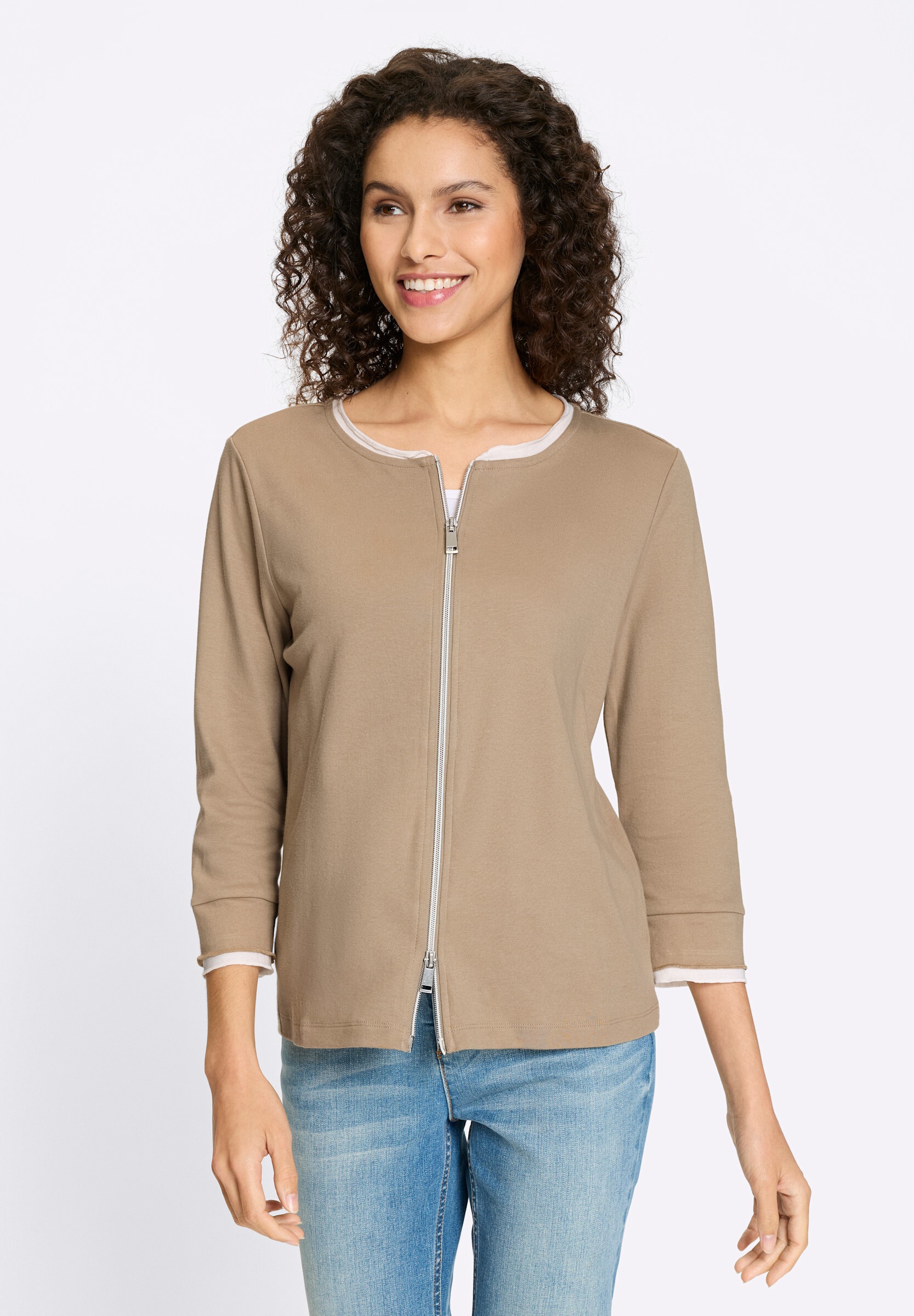 heine Shirtjacke »Shirtjacke Shirtjacke mit 2-Wege-Zipper«