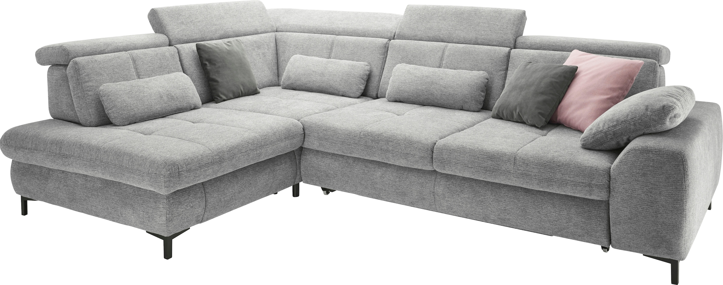 set one by Musterring Ecksofa »SO 3400 Sitzhöhe 47cm oder 49cm, Sitztiefe verstellbar, B/T 317/220 cm«, Kaltschaumpolsterung, Flachgewebe, whlw. mit Funktionen, Sitzhöhe 47