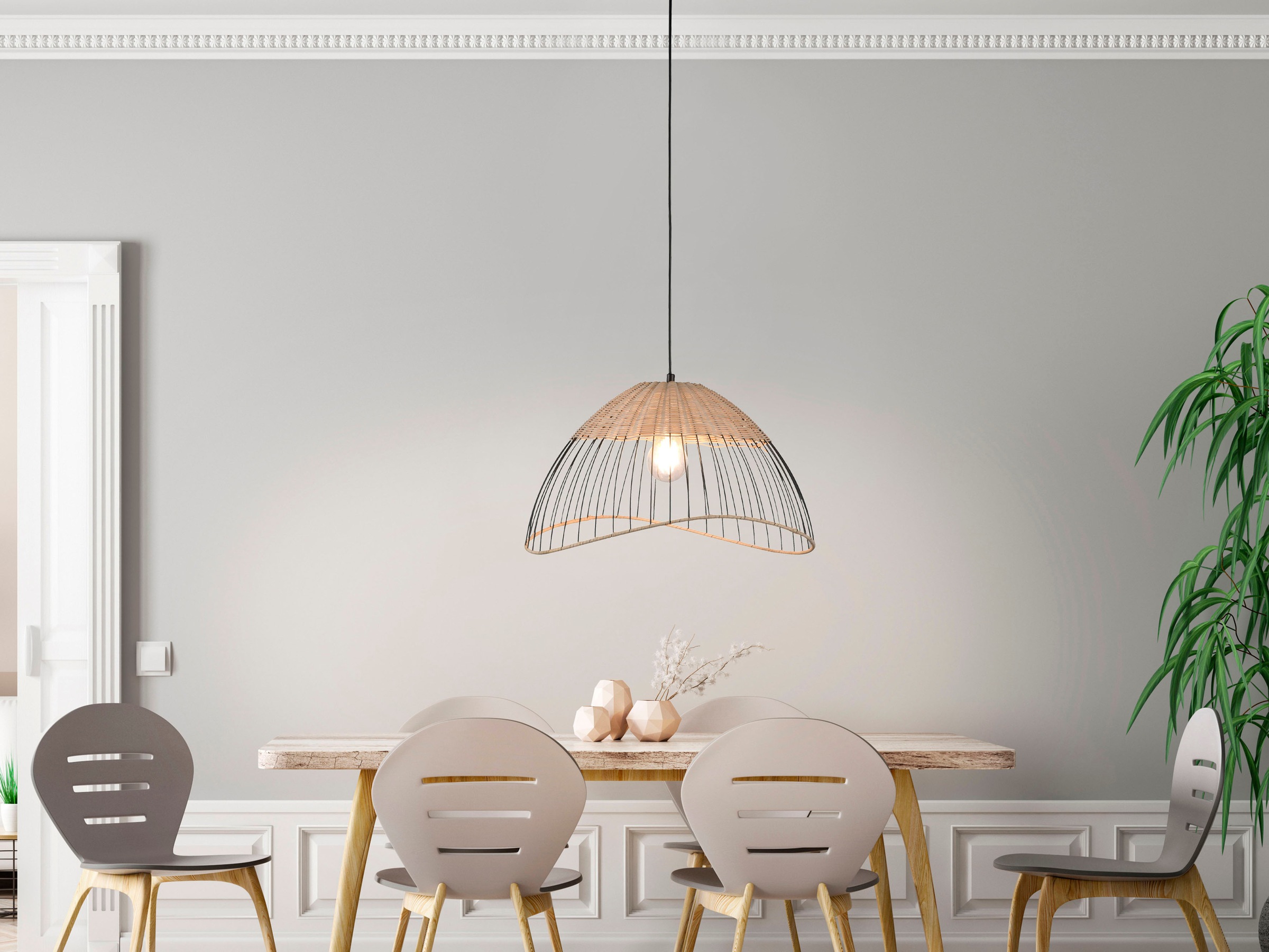 JUST LIGHT Pendelleuchte »KORE«, 1 flammig, Leuchtmittel E27 | ohne Leuchtmittel, ExklusiveE27