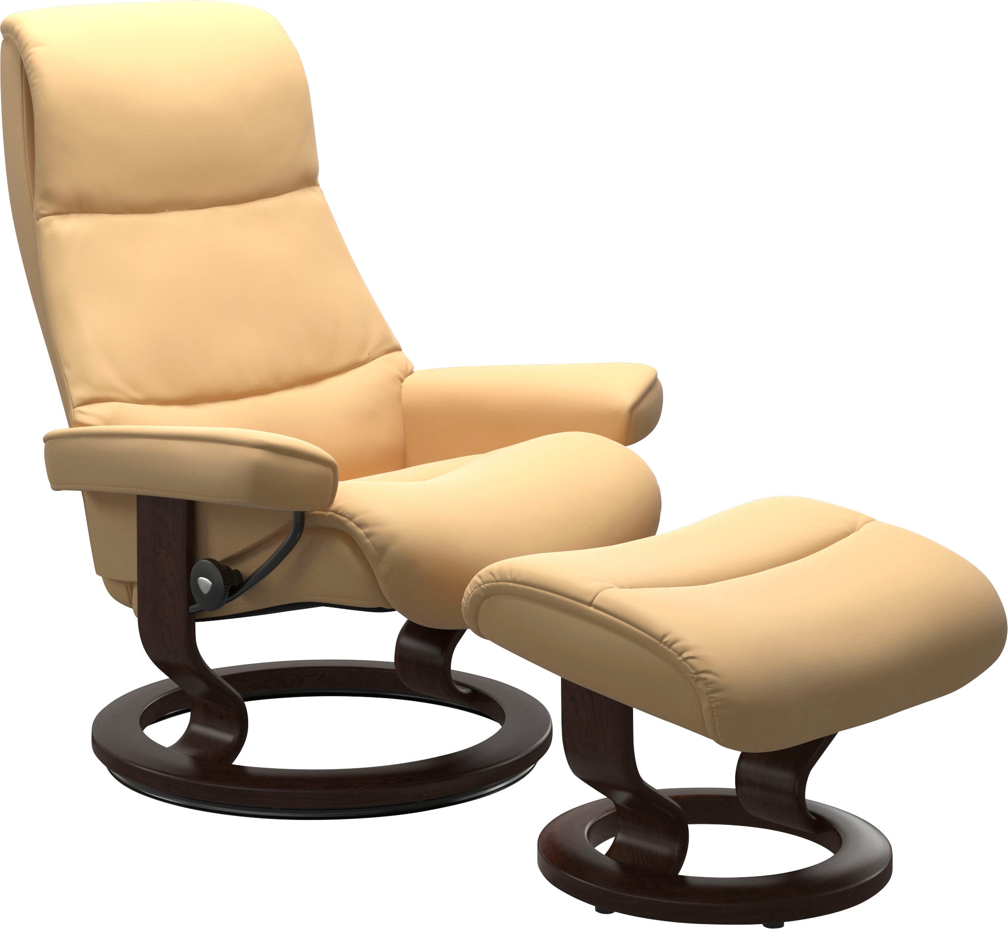 Stressless® Relaxsessel Relaxsessel Größe mit kaufen auf S,Gestell (Set, »View«, Hocker), mit Braun Base, Raten Classic