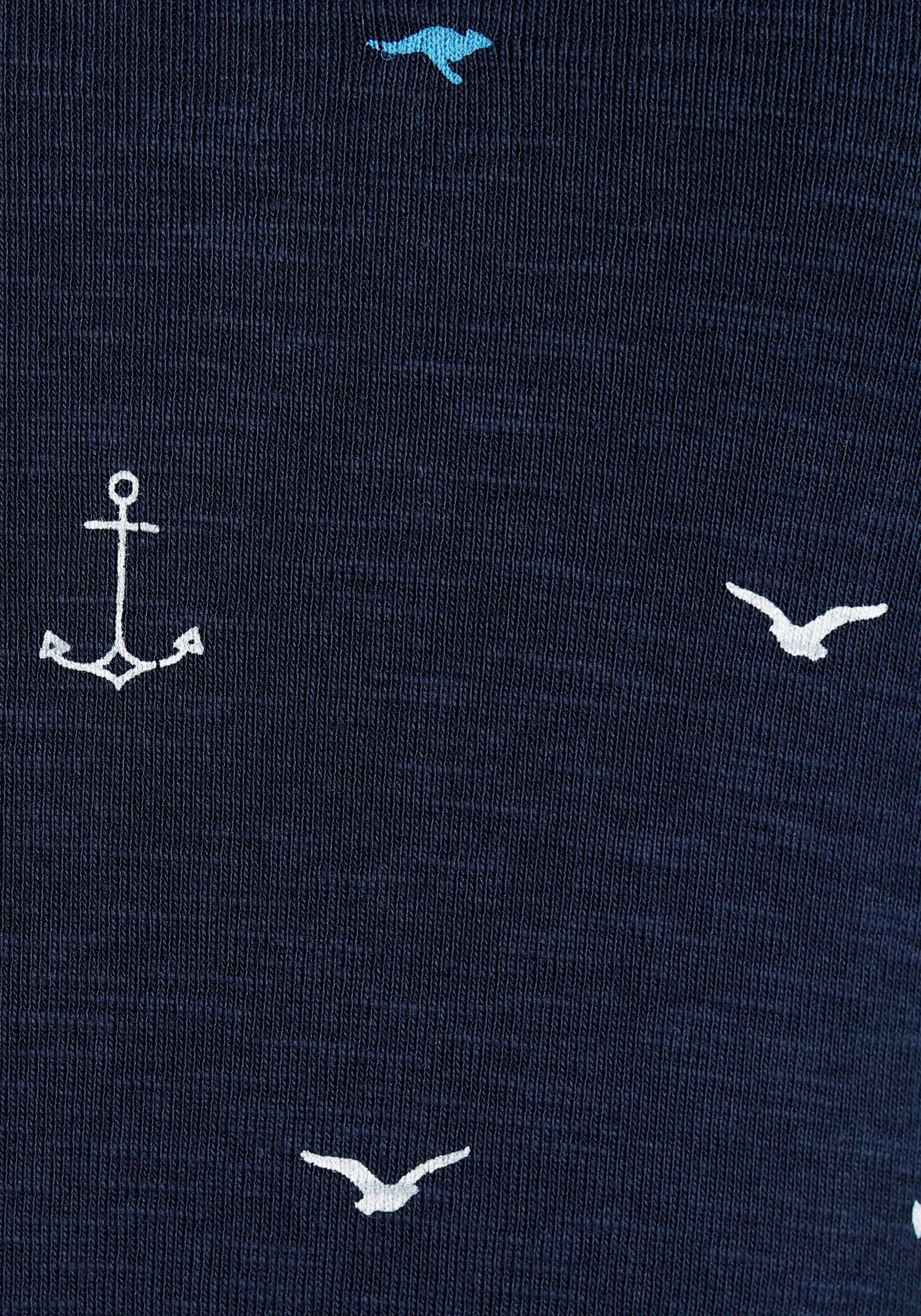KangaROOS Jerseykleid, (mit Bindegürtel), mit maritimen  Minimal-Alloverdruck - NEUE KOLLEKTION bei ♕