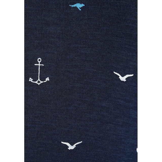 KangaROOS Jerseykleid, (mit Bindegürtel), mit maritimen  Minimal-Alloverdruck - NEUE KOLLEKTION bei ♕