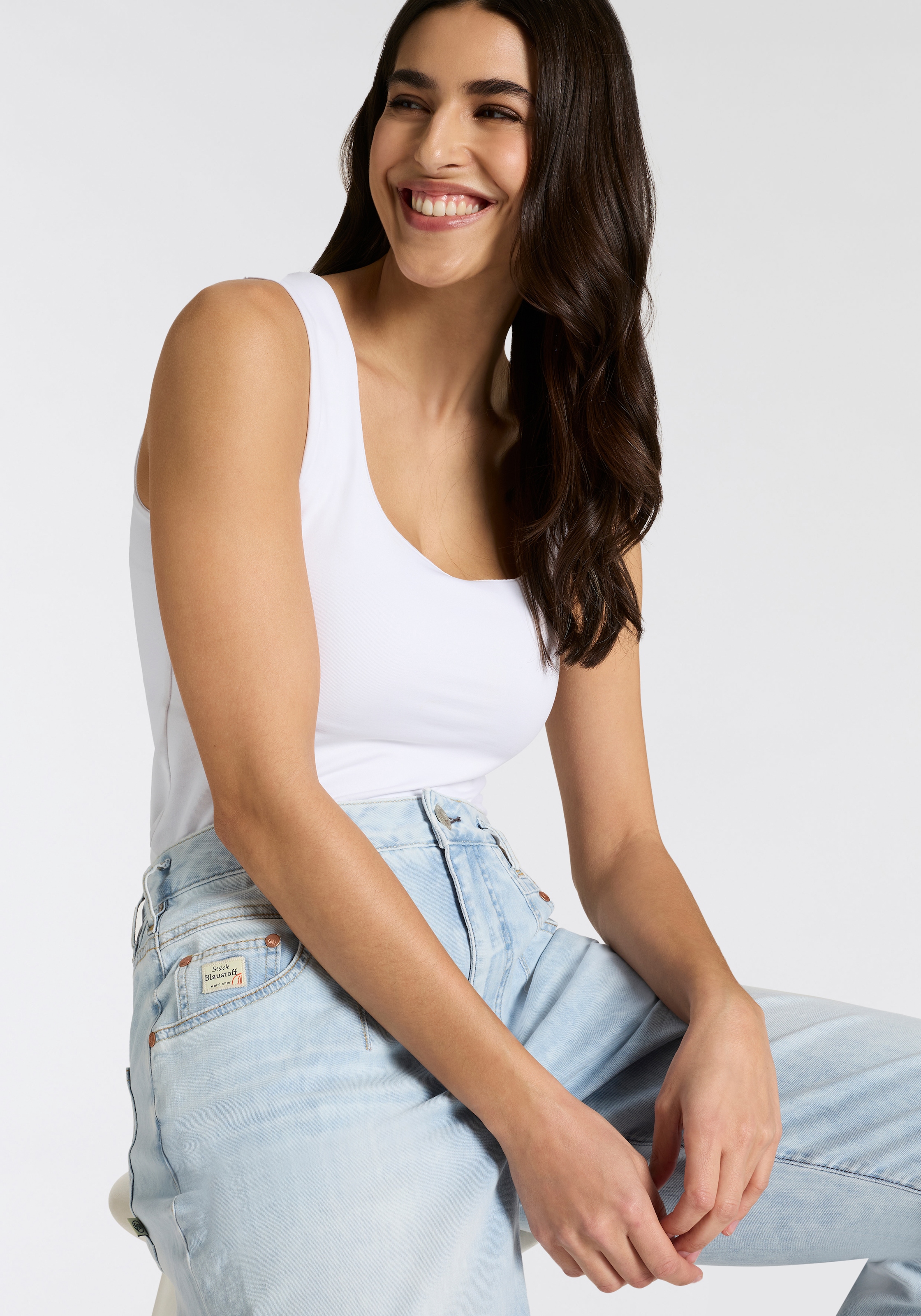 Herrlicher Straight-Jeans »Brooke Denim Light« krempelbar