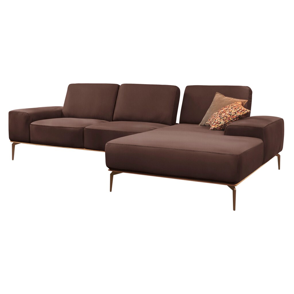 W.SCHILLIG Ecksofa »run«, mit Holzsockel, Füße in Bronze pulverbeschichtet, Breite 299 cm