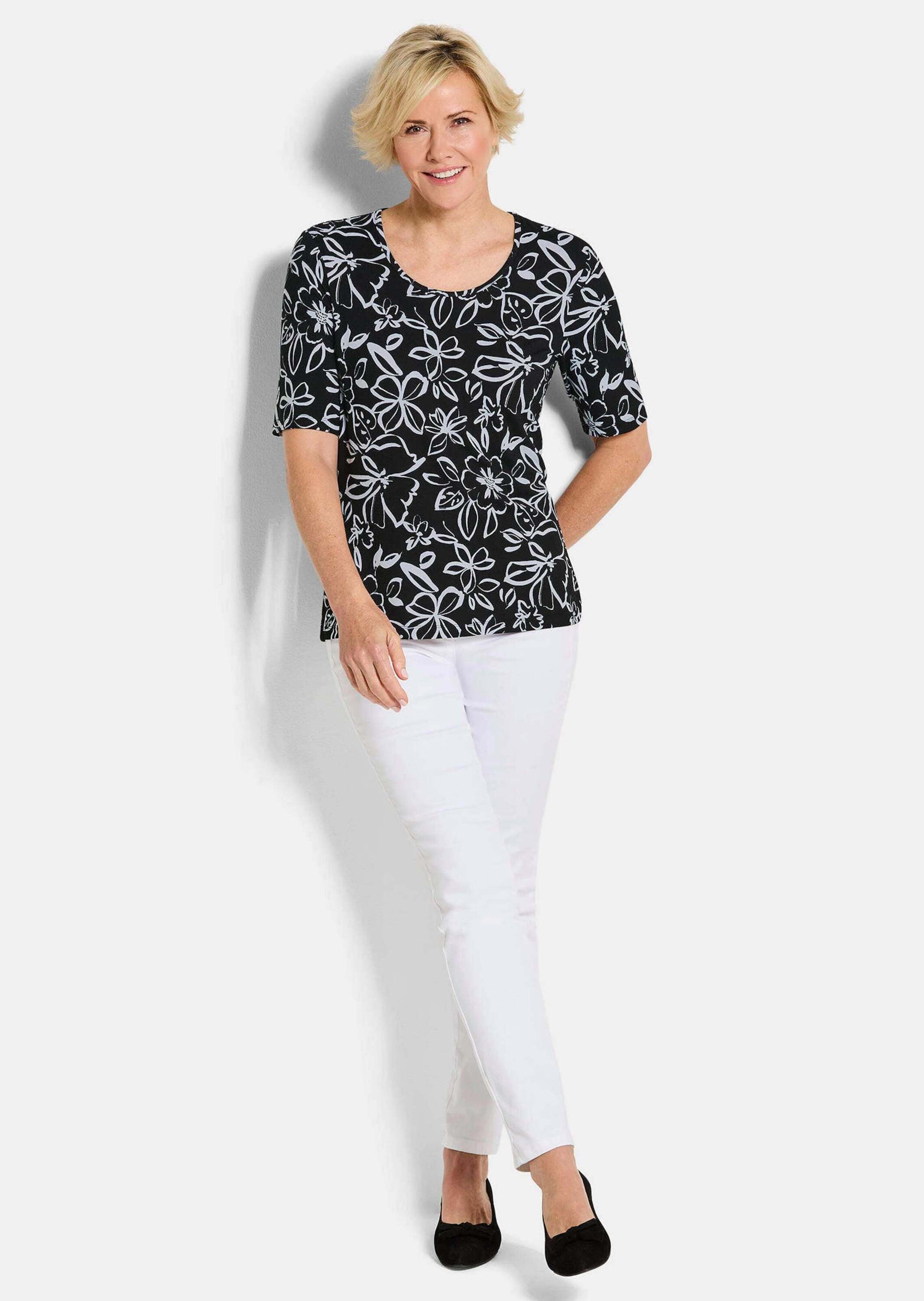 GOLDNER Print-Shirt »Cityshirt mit floralem Design« stretchbequemer Viskosejersey