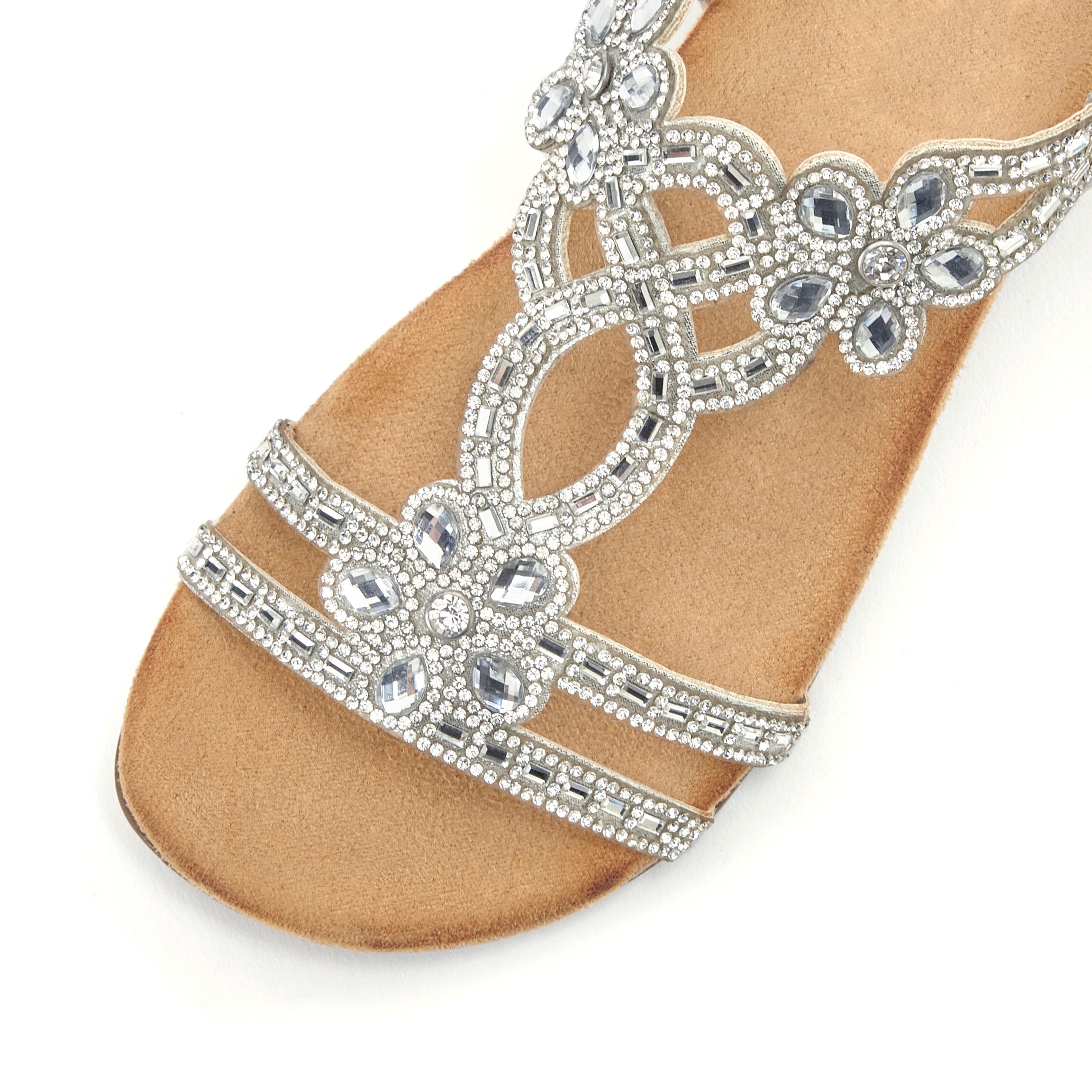 Vivance Sandale »Sommerschuh«, Sandalette, Sommerschuh mit elastischen Riemen & Glitzersteinen VEGAN