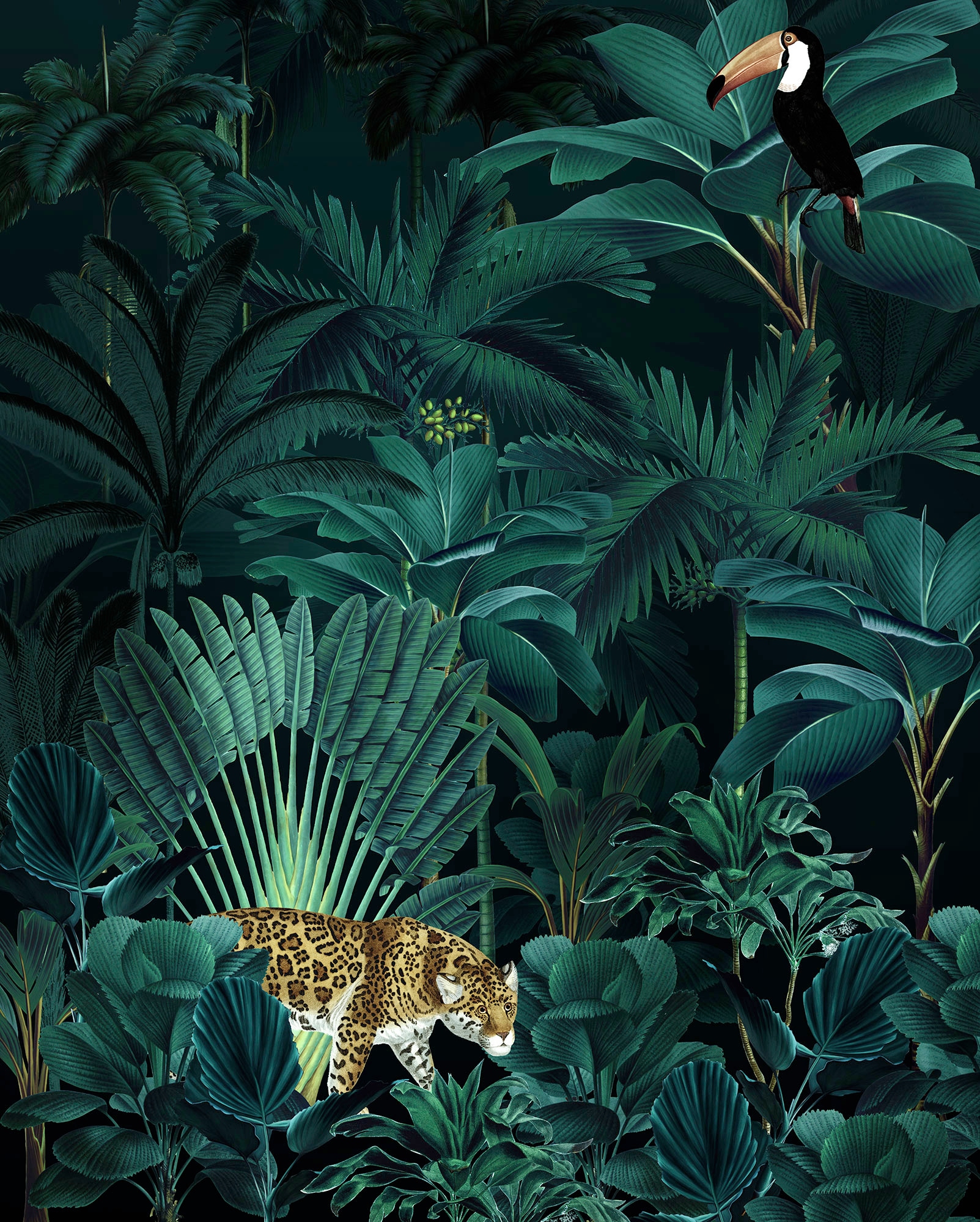 Komar Vliestapete »Jungle Night«, 200x250 cm (Breite x Höhe)
