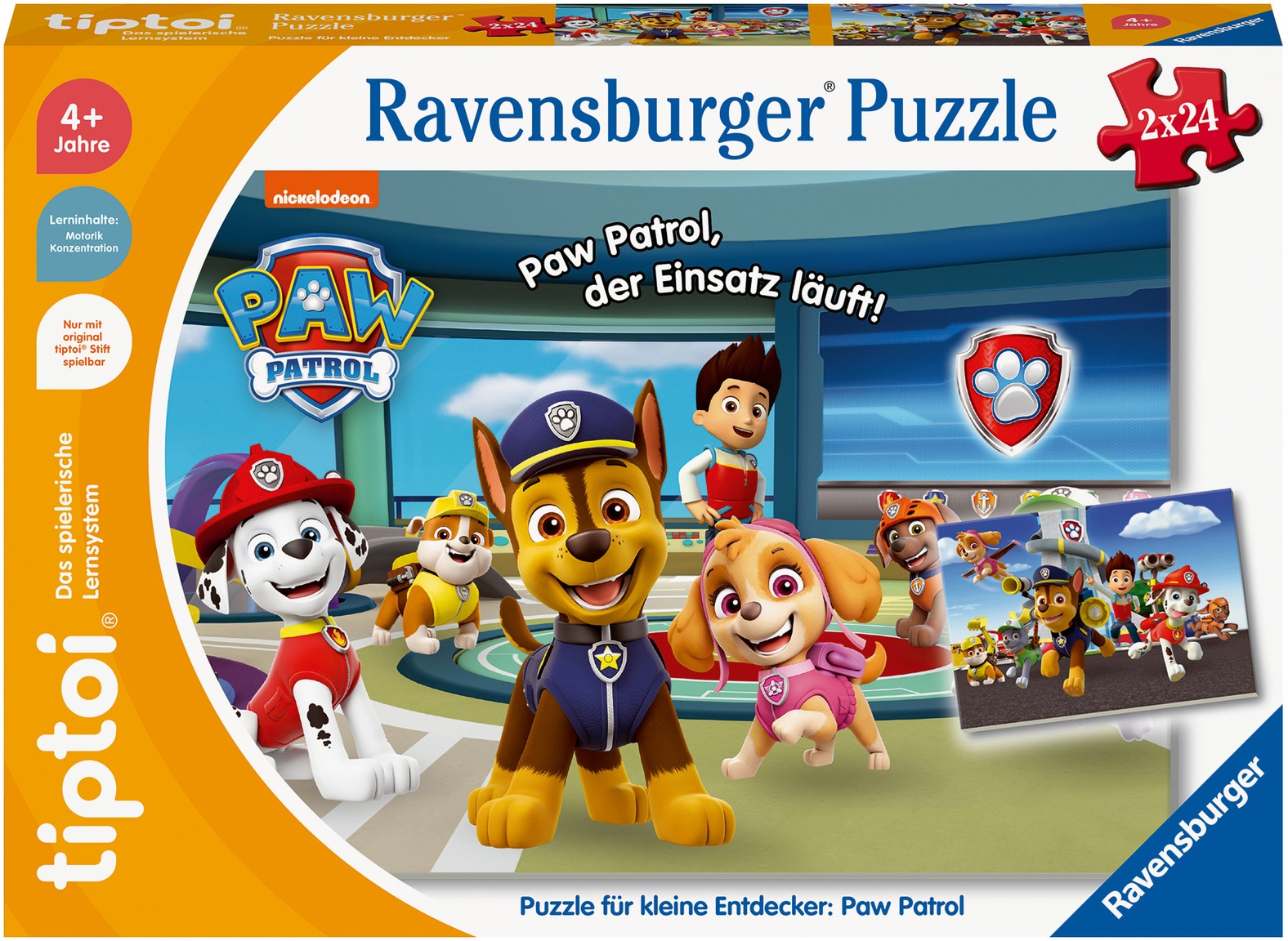 Ravensburger Puzzle »tiptoi® Puzzle für kleine Entdecker: PAW Patrol«, (2 x 24 Teile) Made in Europe, FSC® - schützt Wald - weltweit
