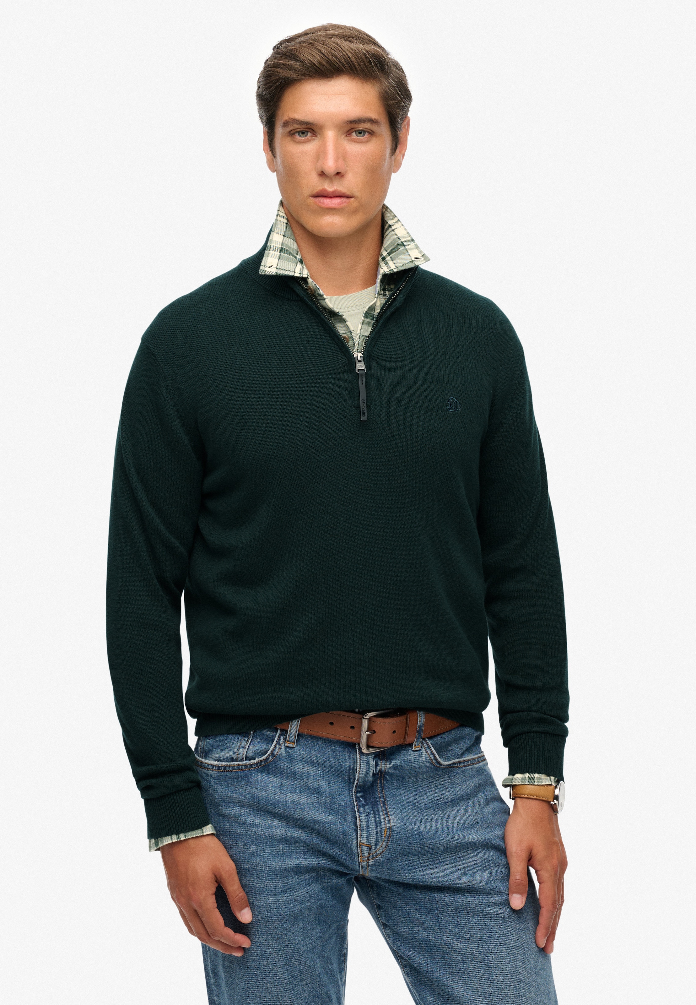 Superdry Strickpullover »ESSENTIALS COTTON HALF ZIP«