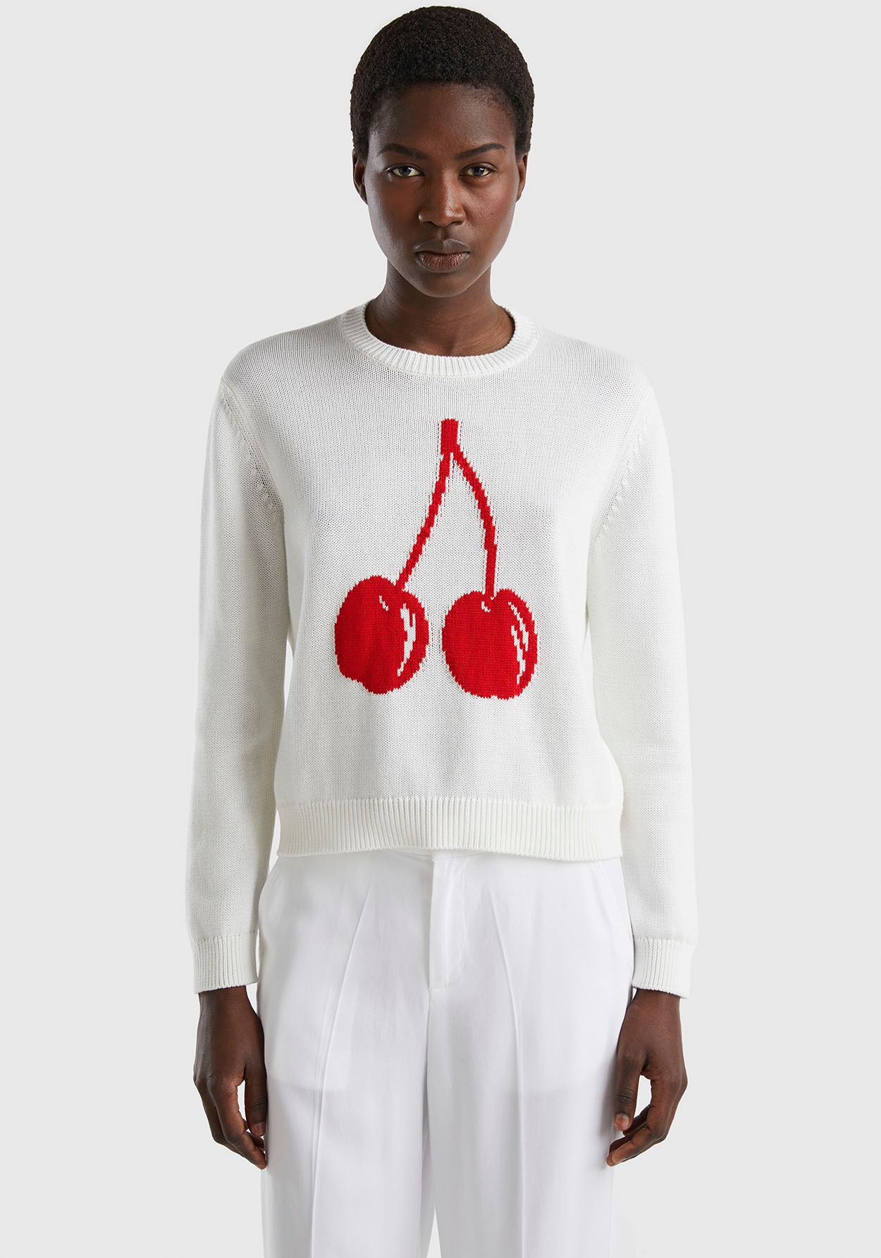 United Colors of Benetton Rundhalspullover, mit eingestrickter Kirsche vorne kaufen