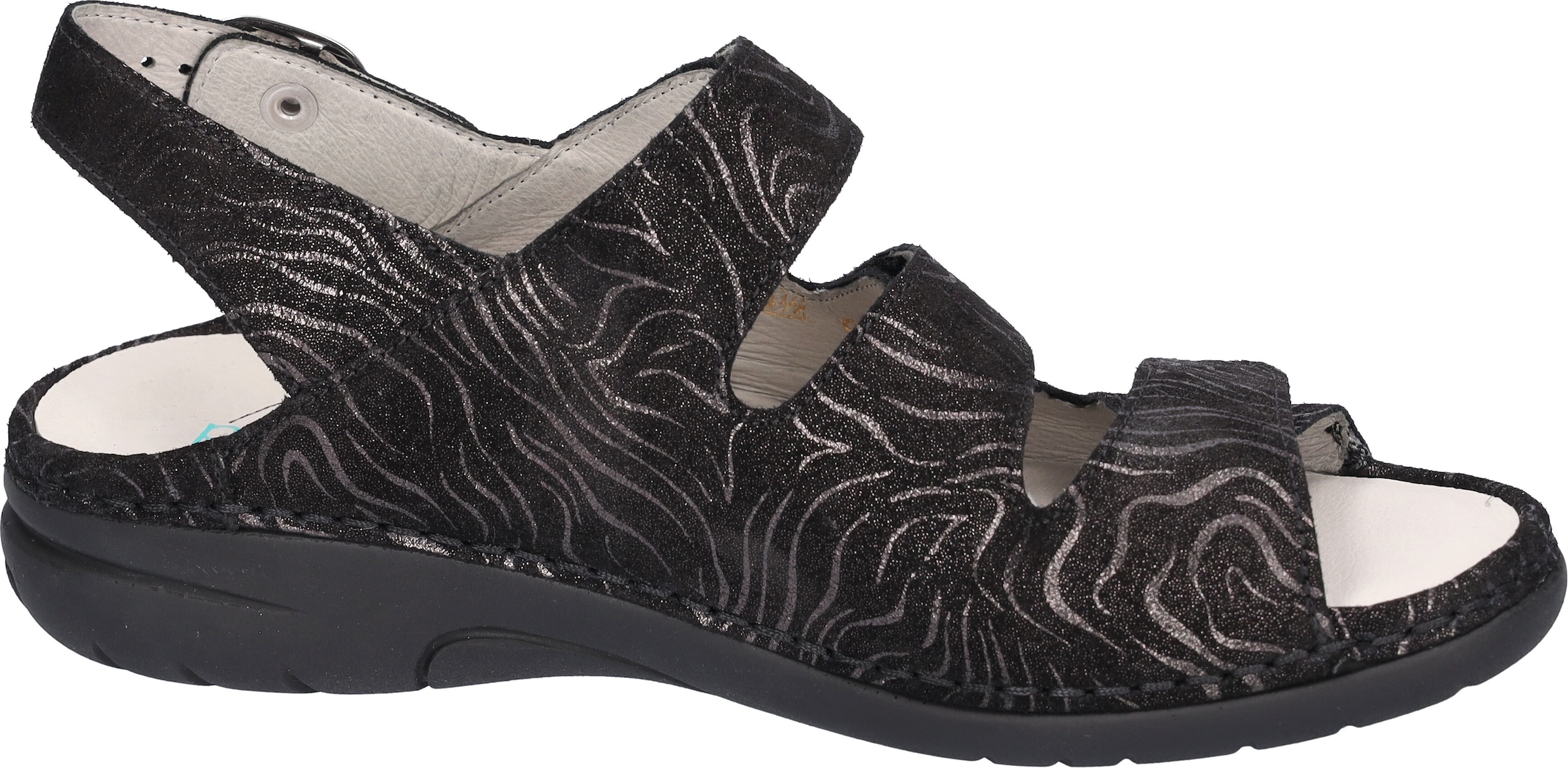 Waldläufer Riemchensandale »GUNNA«, Sommerschuh, Sandalette, Keilabsatz, in Metallic-Optik, G-Weite