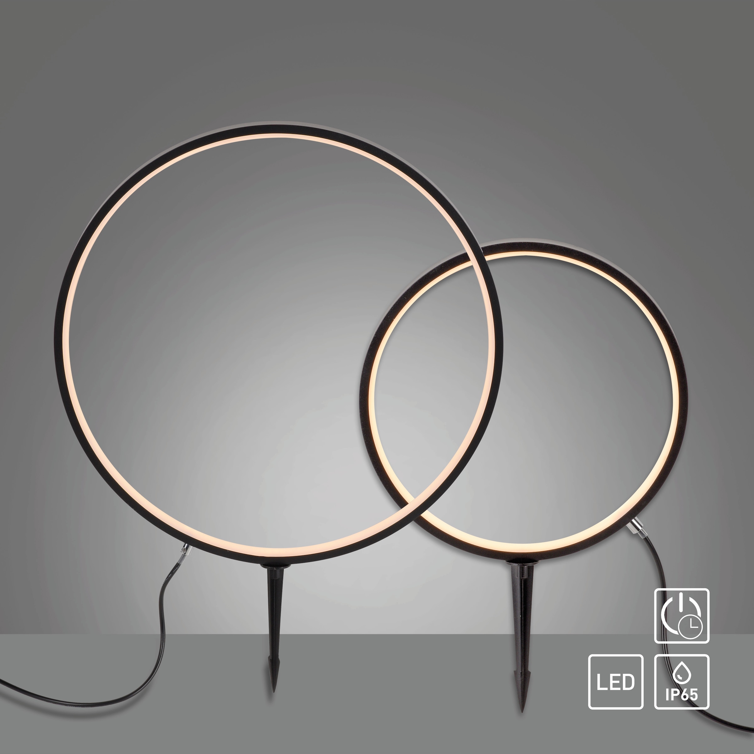 JUST LIGHT Gartenleuchte »ZIRKULU Set« LED-Board 2 Stk. Warmweiß LED l IP65