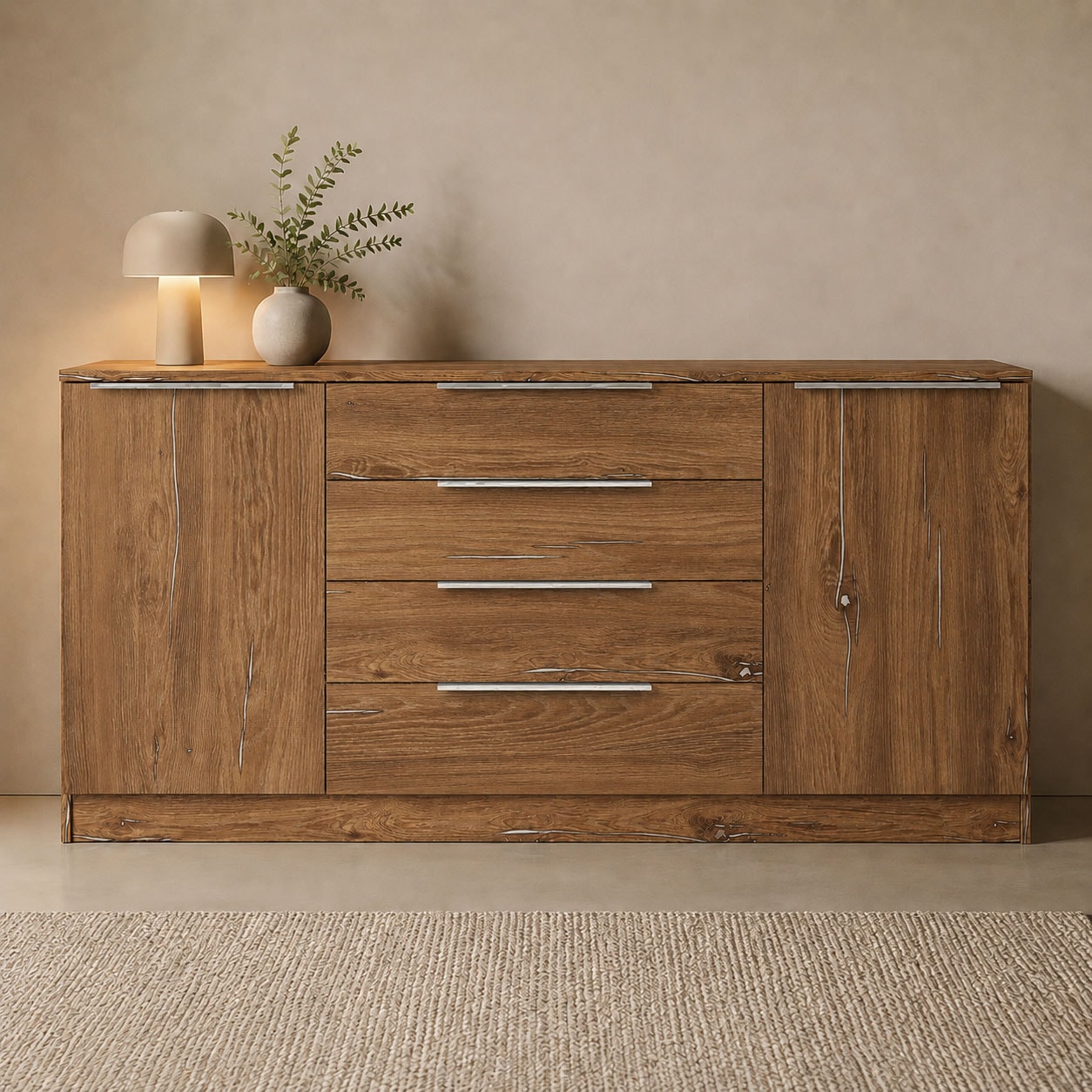 borchardt Möbel Kommode »Oliva, Kommode mit Metallgriffen« mit 4 Schubkästen