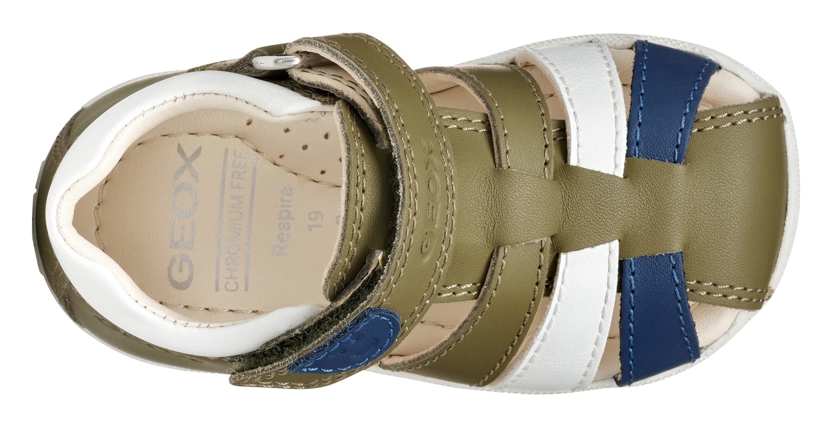 Geox Lauflernschuh »B SANDAL MACCHIA BOY«, Sandale, Babyschuh, Klettschuh mit bunten Riemchen