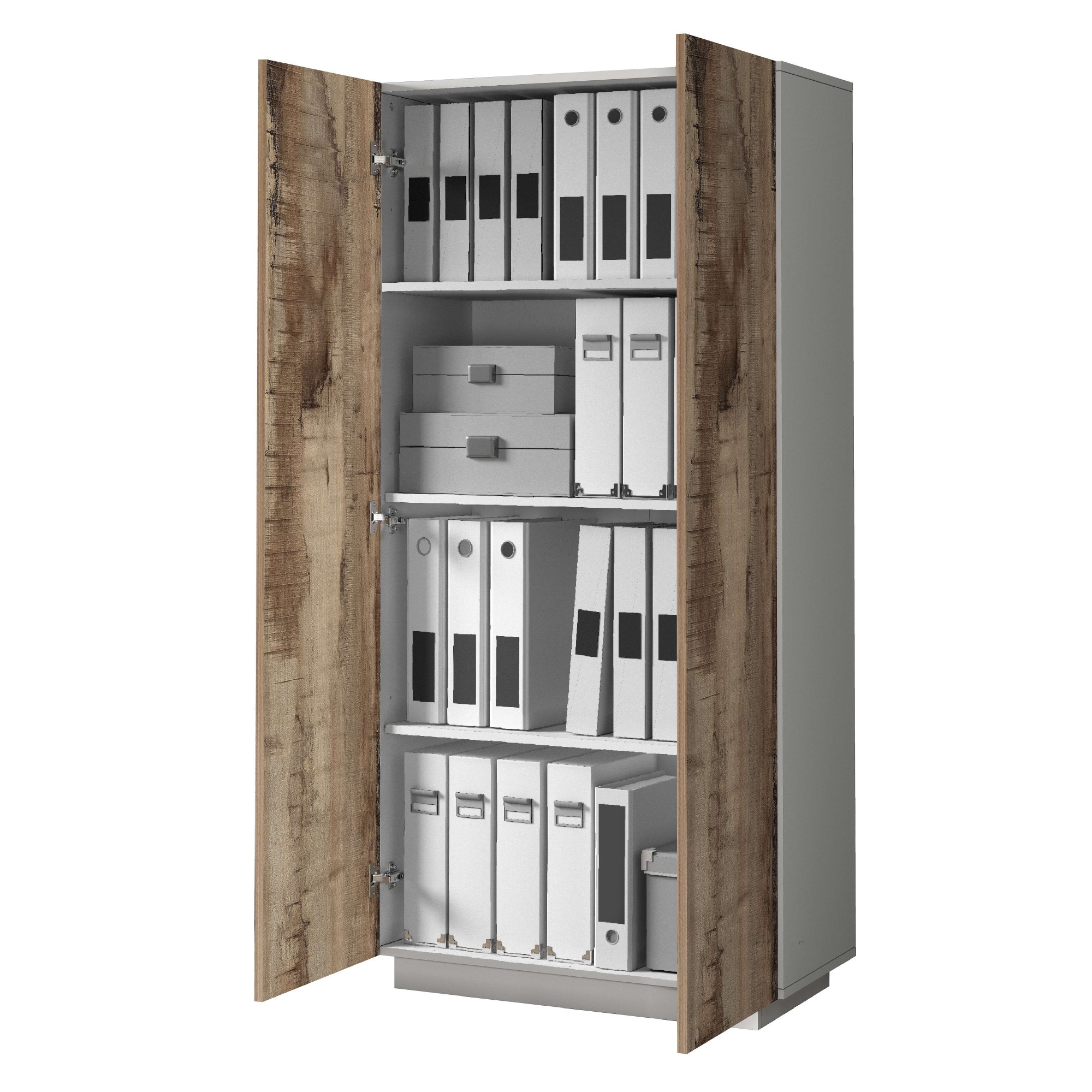 Home affaire Aktenschrank »Coro, Mehrzweckschrank, Büroschrank mit 2 Türen« & verstellbare Einlegeböden, Höhe 86 oder 166 cm, Made in Italy