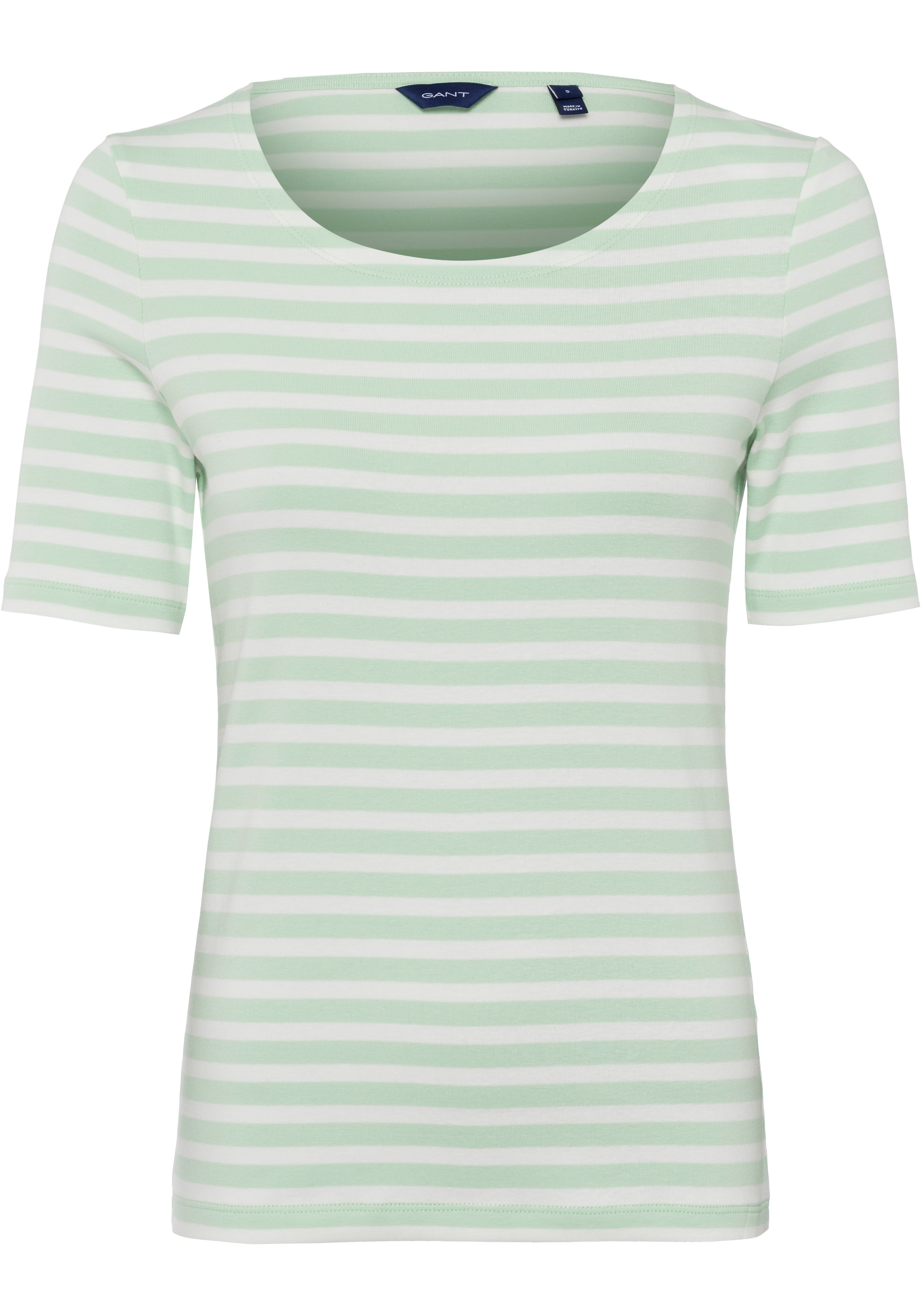 Gant T-Shirt Streifendesign (1 1X1 ♕ charmantem »STRIPED LSS RIB mit tlg.), bei T-SHIRT«