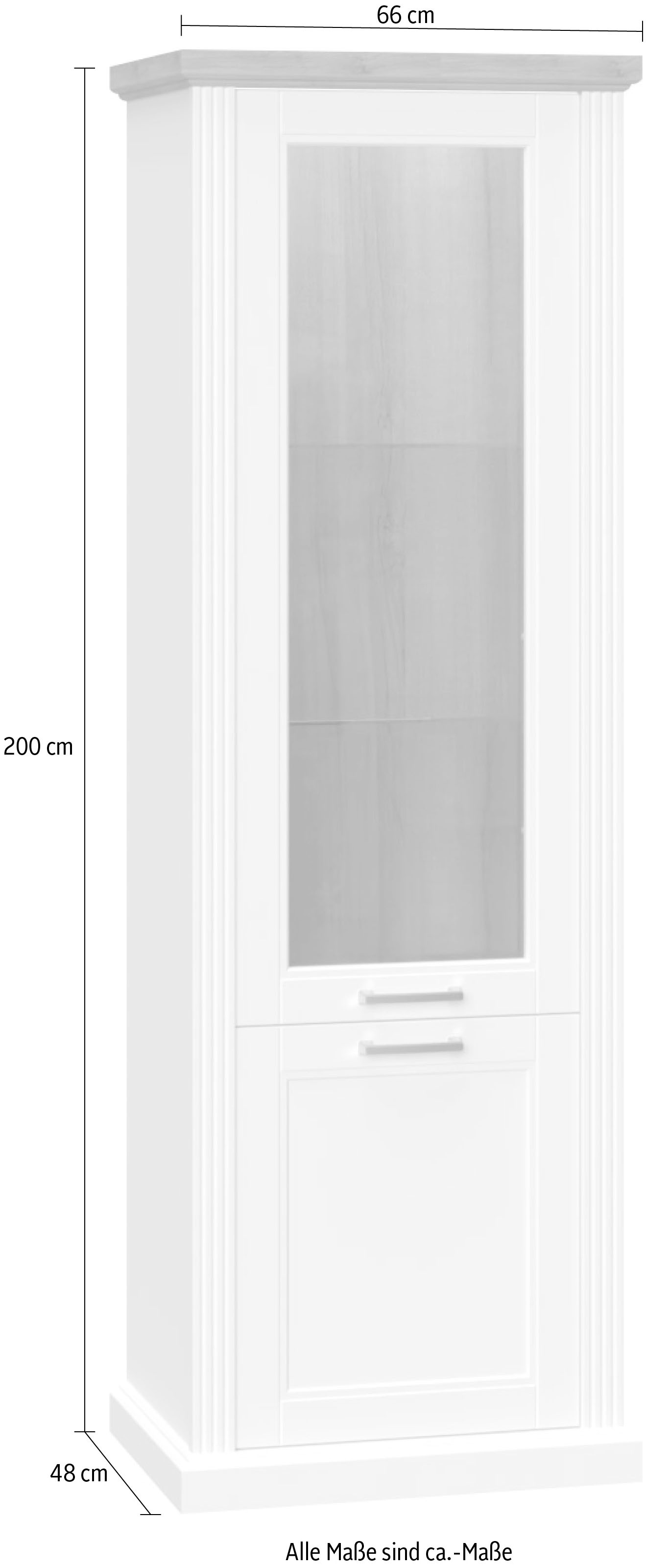 Home affaire Vitrine »Tara«, lackiert mit wasserbasiertem UV-Lack, Soft-Close-Funktion