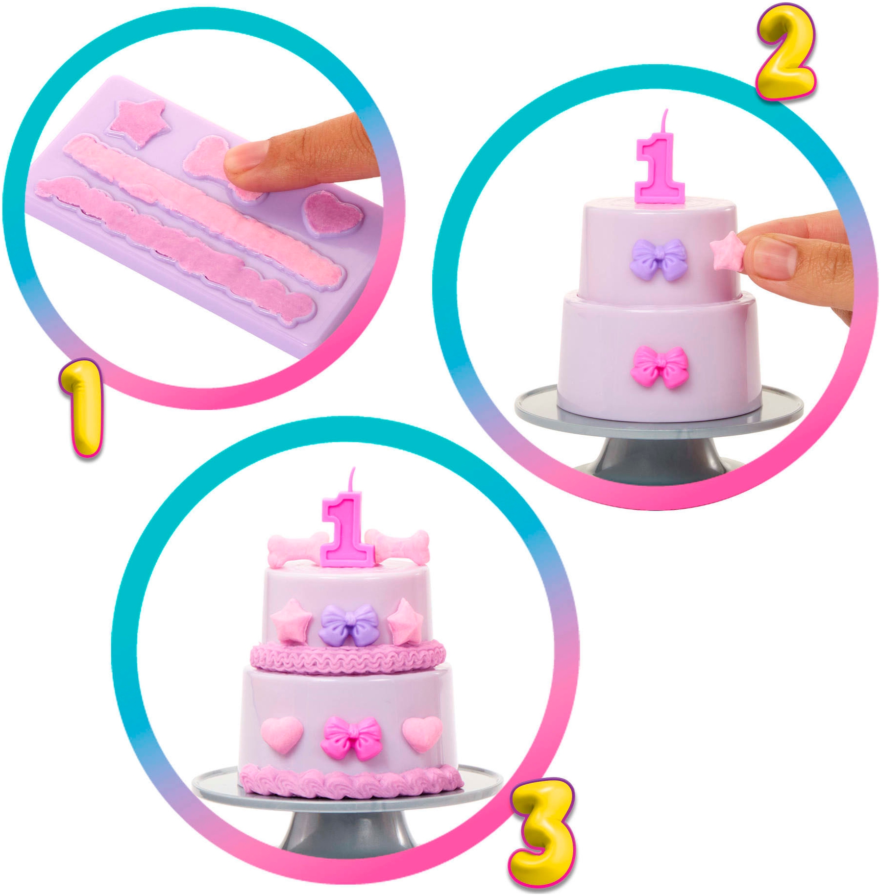 Barbie Anziehpuppe »Party Unboxed Haustier-Geburtstagsserie, lila Kleid«, mit Farbwechsel