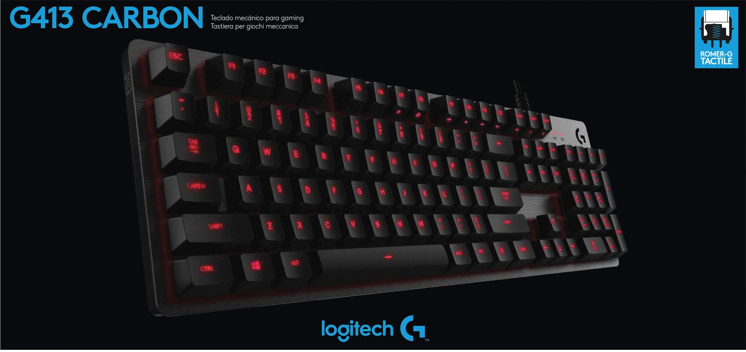 Logitech G Gaming-Tastatur »G413«, (Fn-Tasten-USB-Anschluss-Multimedia-Tasten-Antirutsch-Füße)
