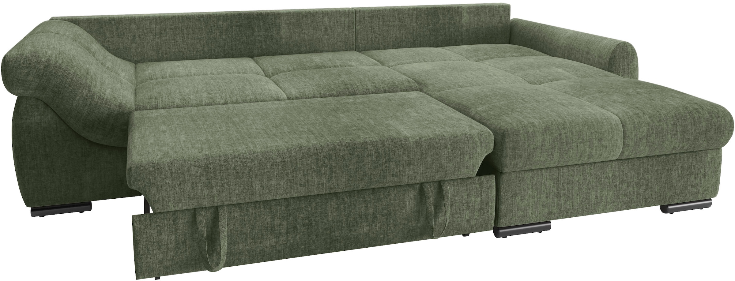 Mr. Couch Ecksofa »Livorno L-Form«, inkl. Hochschläfer-Bettauszug, XL-Bettkasten weiß beschichtet