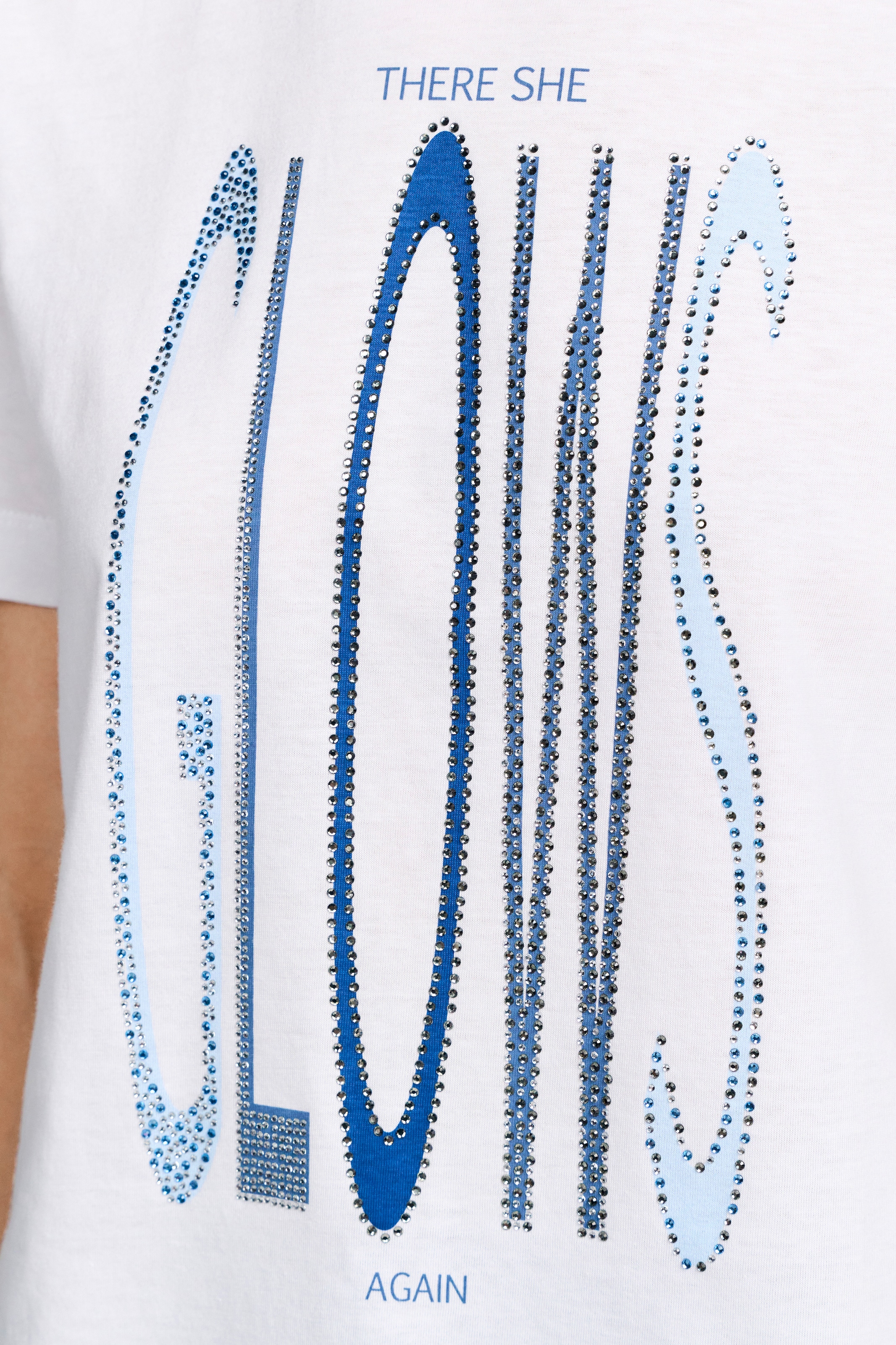 RICHROYAL Kurzarmshirt, Print "There she GLOWS again"