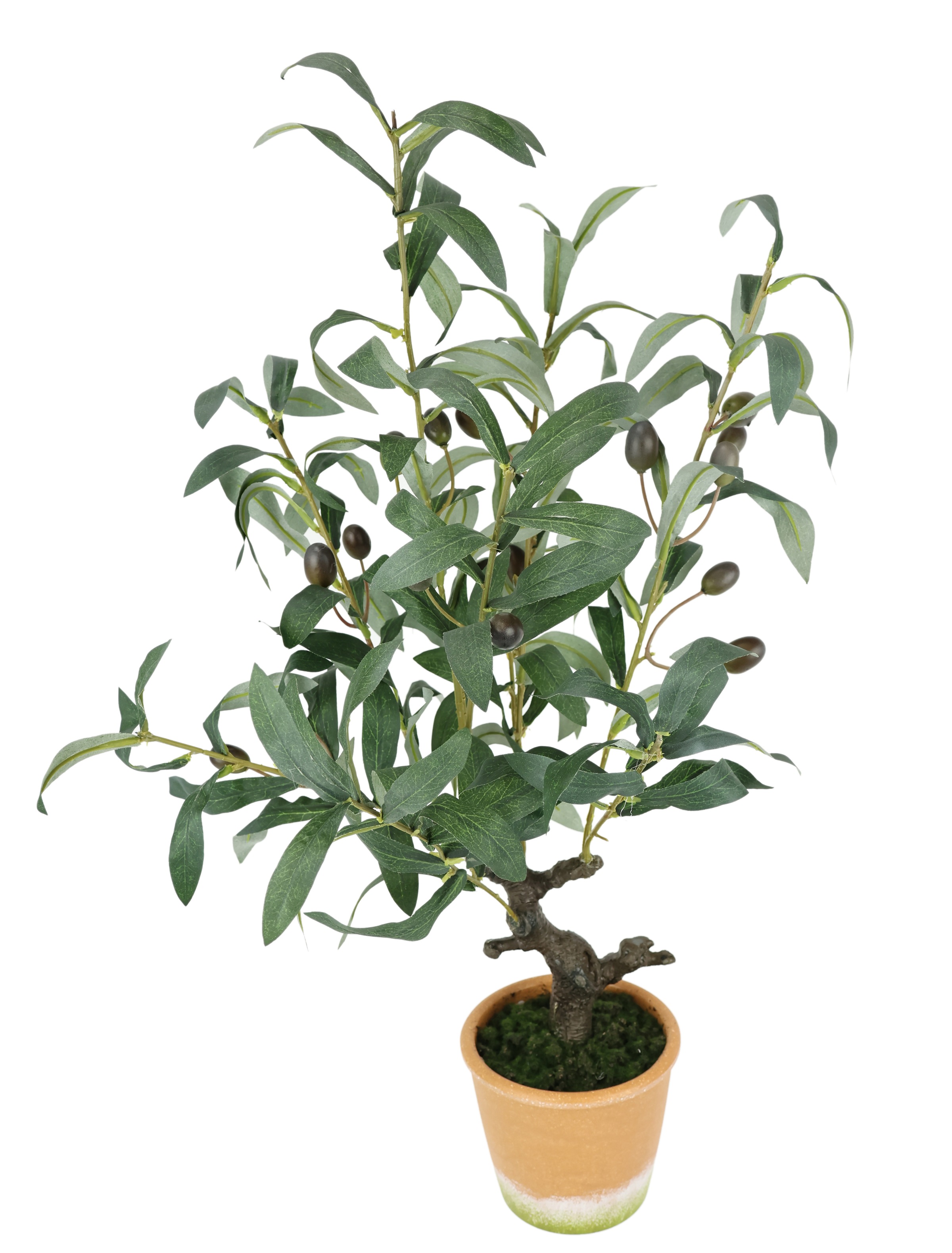 I.GE.A. Kunstpflanze »Künstlicher Olivenbaum mit schwarzen Früchten«, Olive Mediterran Ölbaum Grünpflanze Kunstbaum Dekobaum Baum