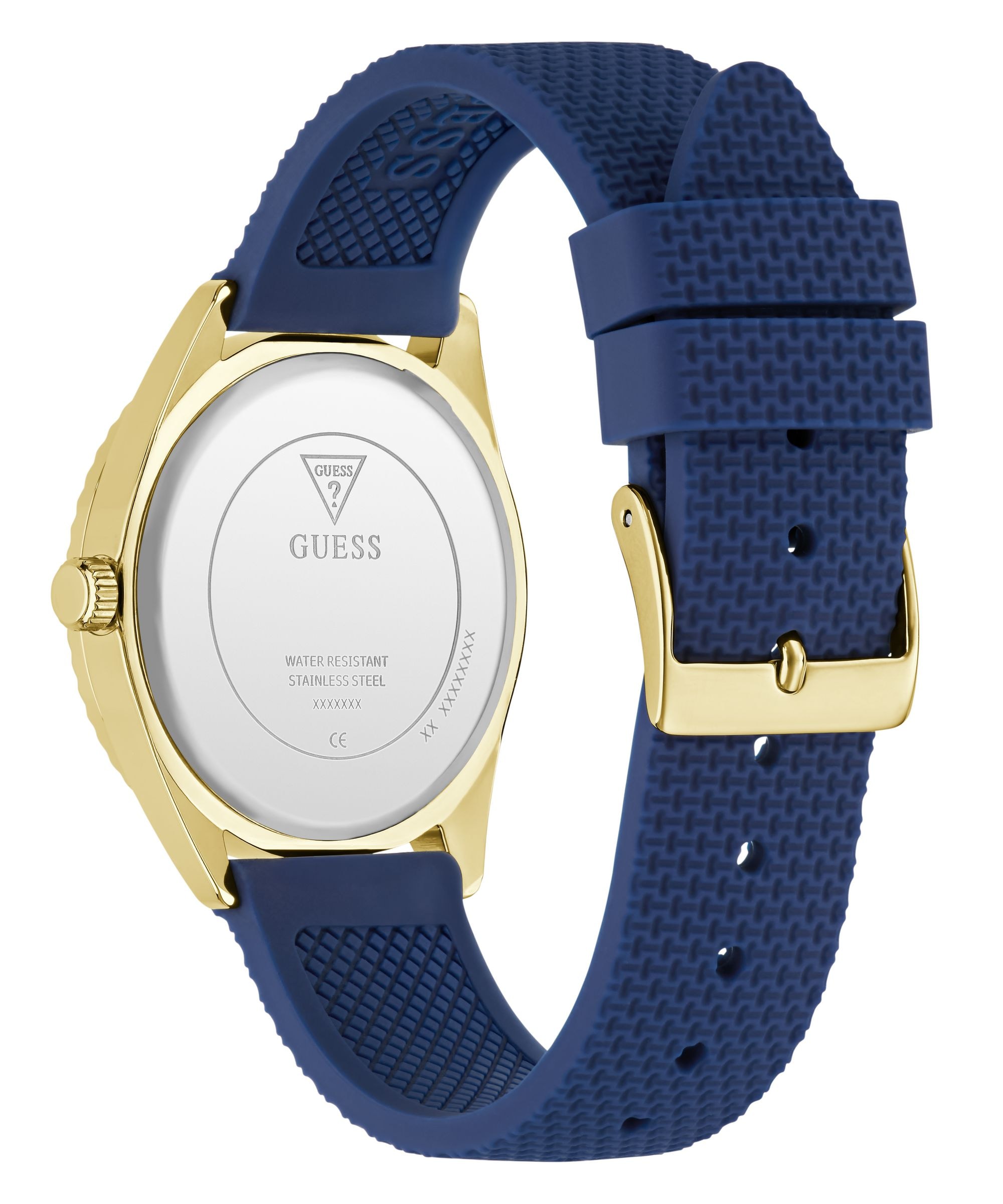 Guess Quarzuhr »CREW« Armbanduhr, Damenuhr, Silikonarmband, analog