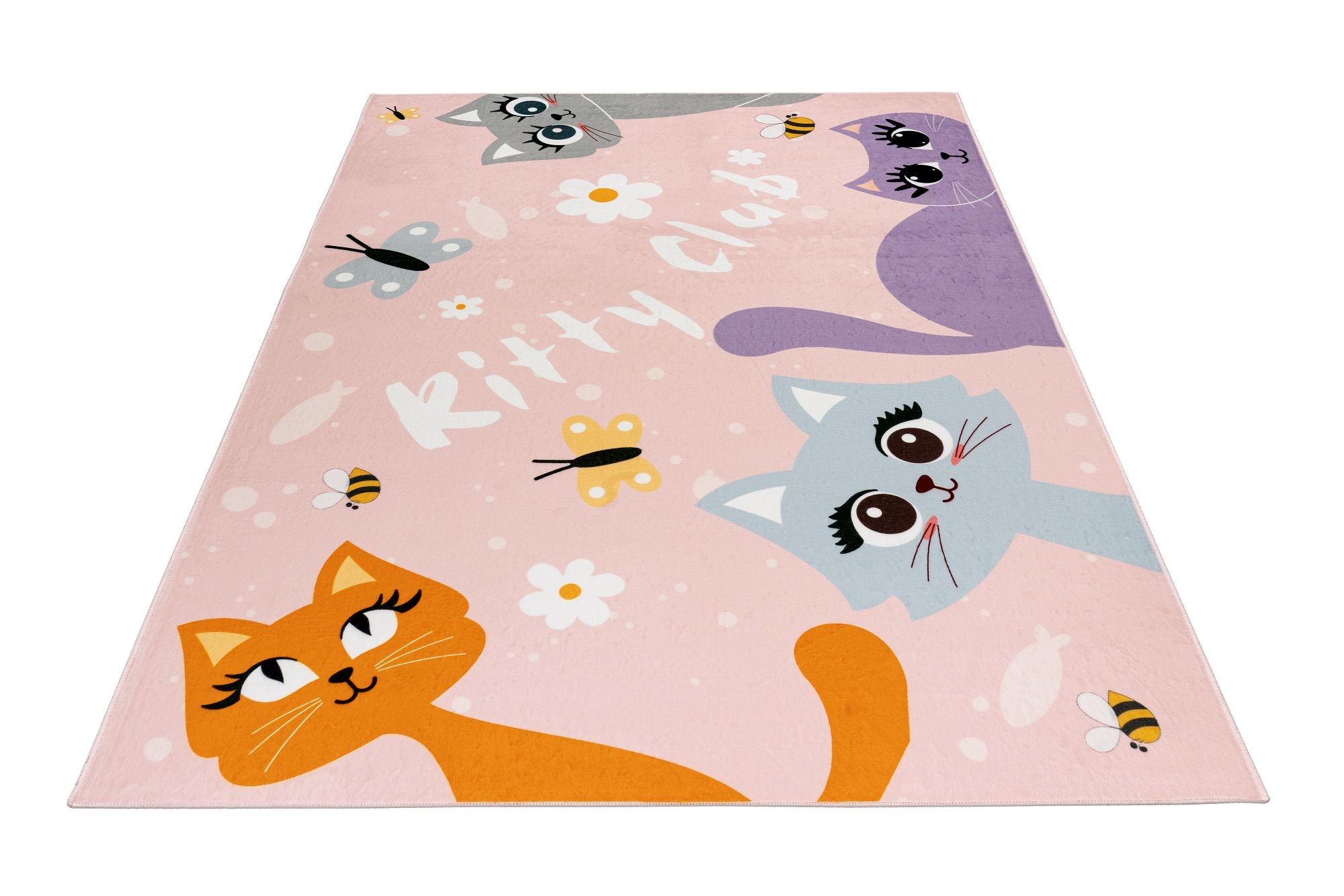 Obsession Kinderteppich »Magic Kids ML 104«, rechteckig, 8 mm Höhe, niedliches Katzen Motiv, waschbar, Kinderzimmer
