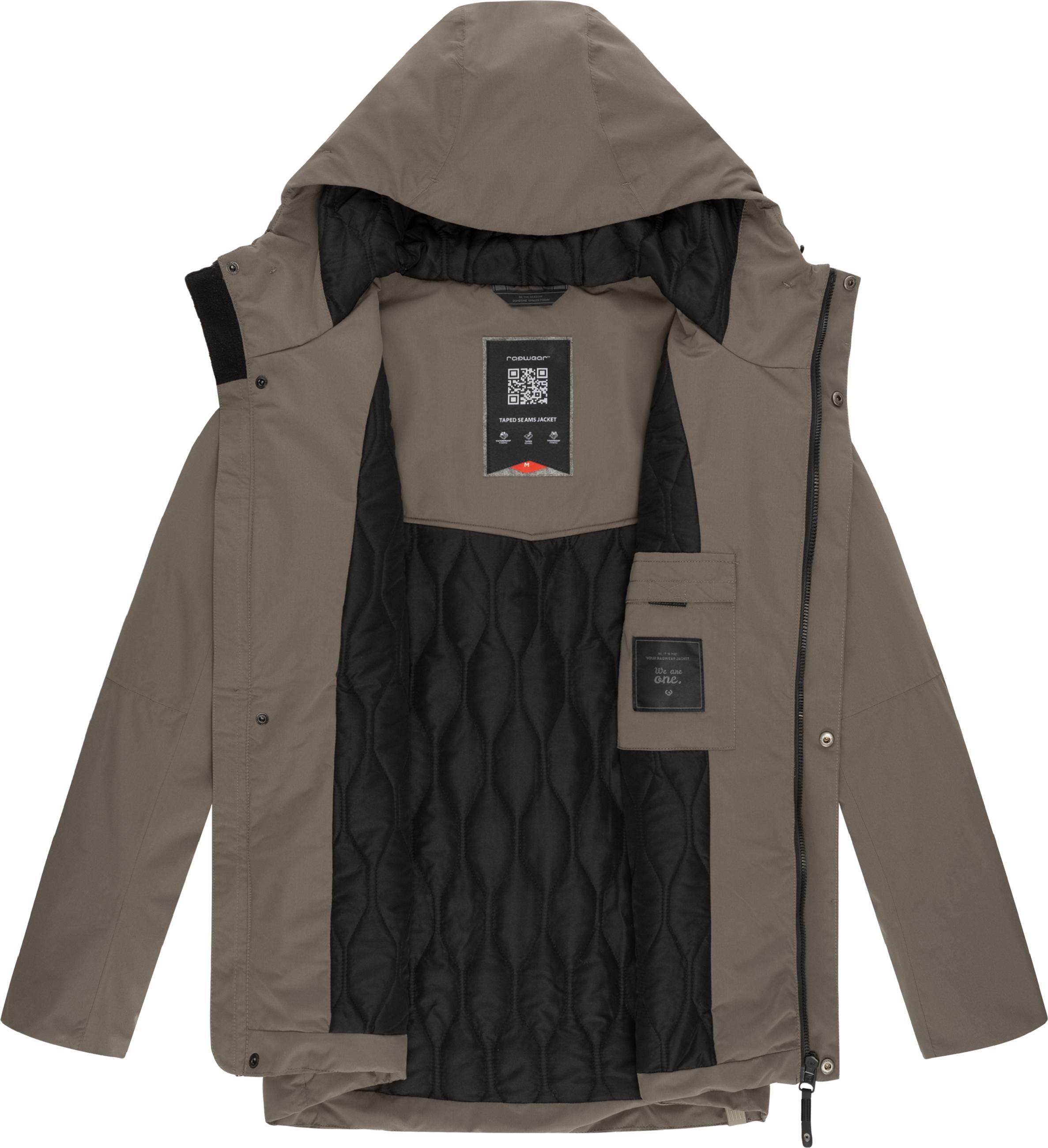 Ragwear Winterjacke »Winterjacke Hatar«, mit Kapuze, Wasserdichte Herren Outdoorjacke mit großer Kapuze