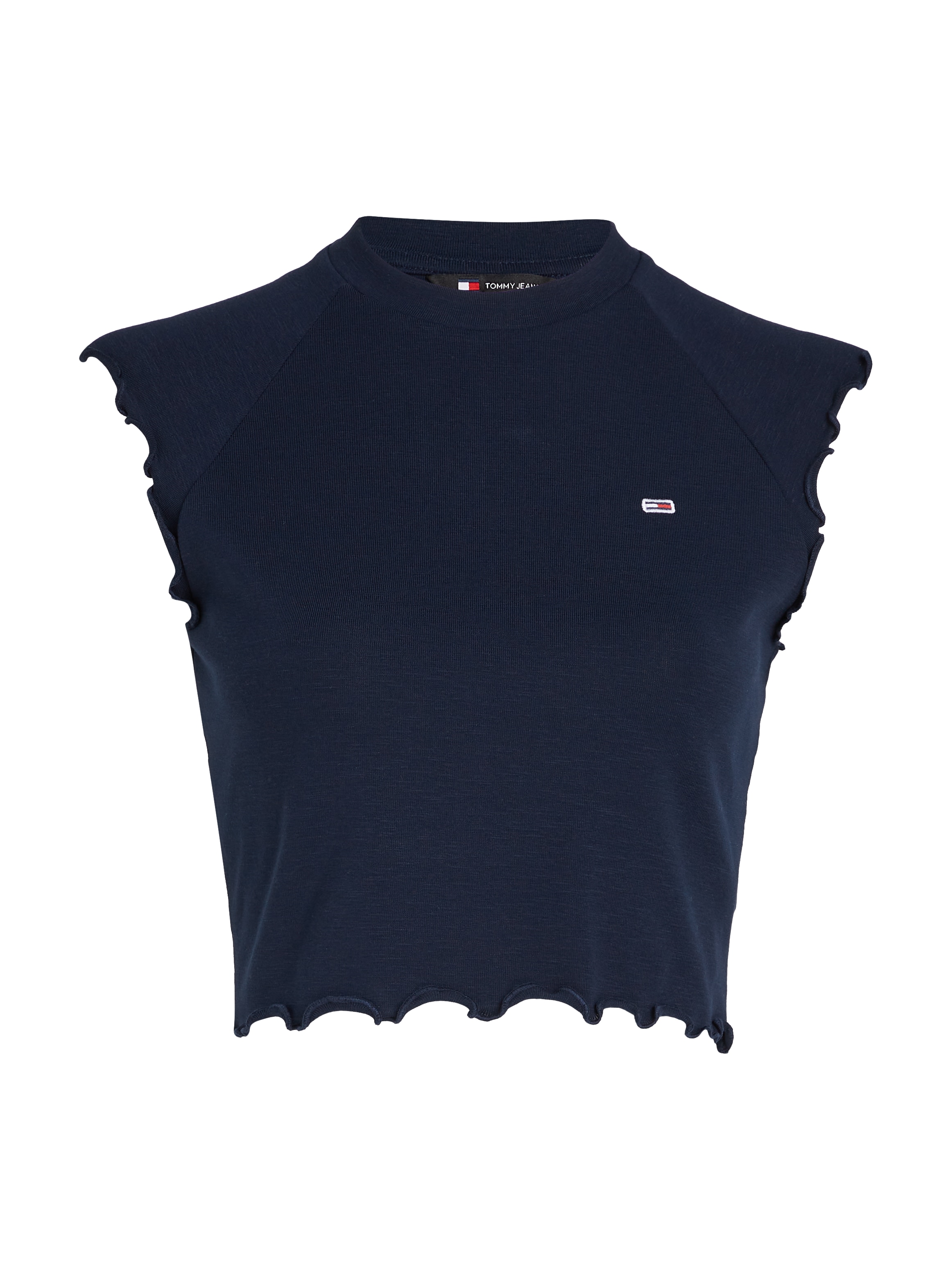Tommy Jeans T-Shirt »TJW SLIM CRP BABYLOCK RIB TEE«, mit gewelltem Abschlüssen am Ärmel & Saum