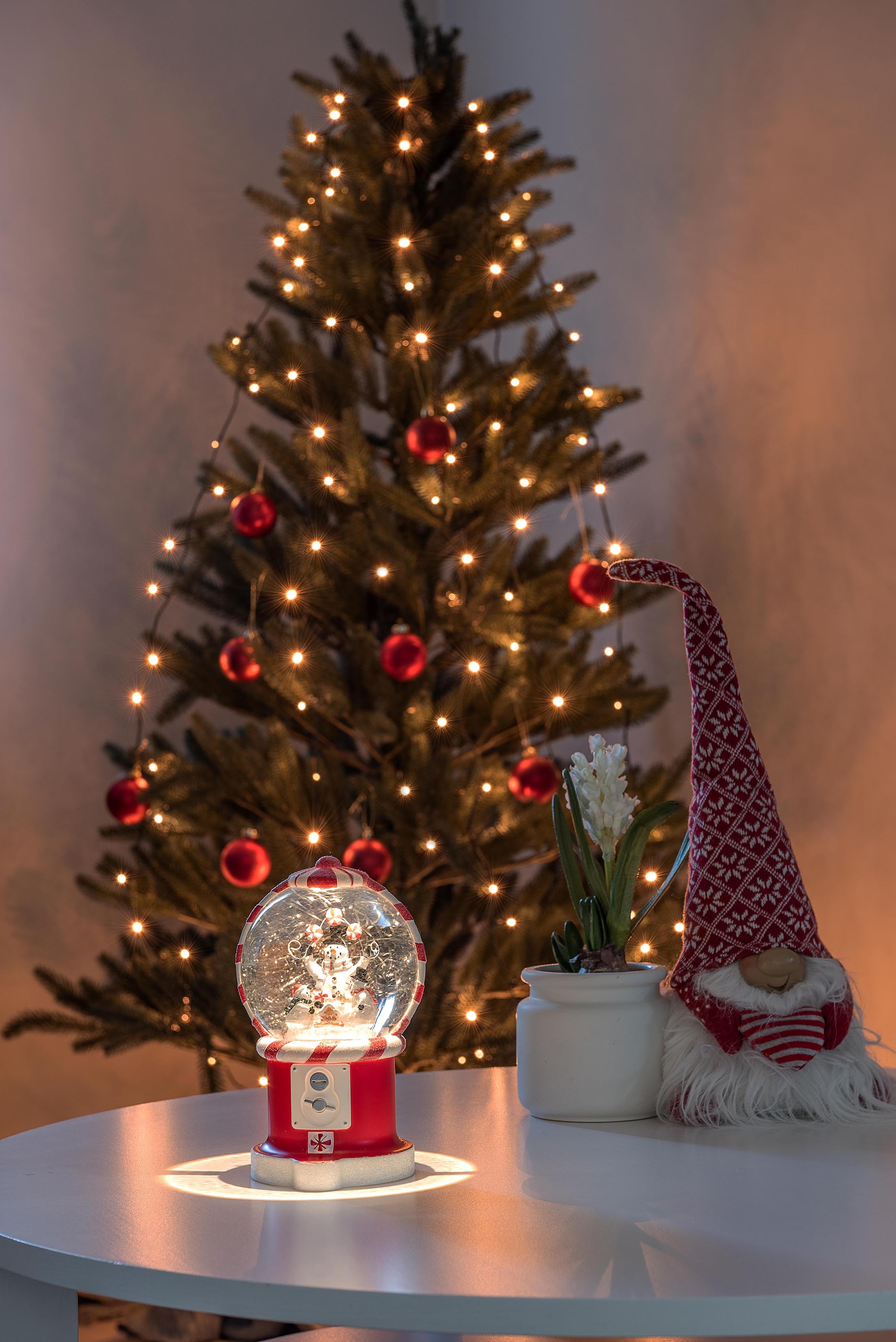 Weihnachtsdeko«, mit Schneemännern, warm Diode Garantie KONSTSMIDE »Süßigkeitenautomat 5h-Timer, Laterne Jahren 3 LED | online weiße mit 3 wassergefüllt, 1 mit XXL kaufen